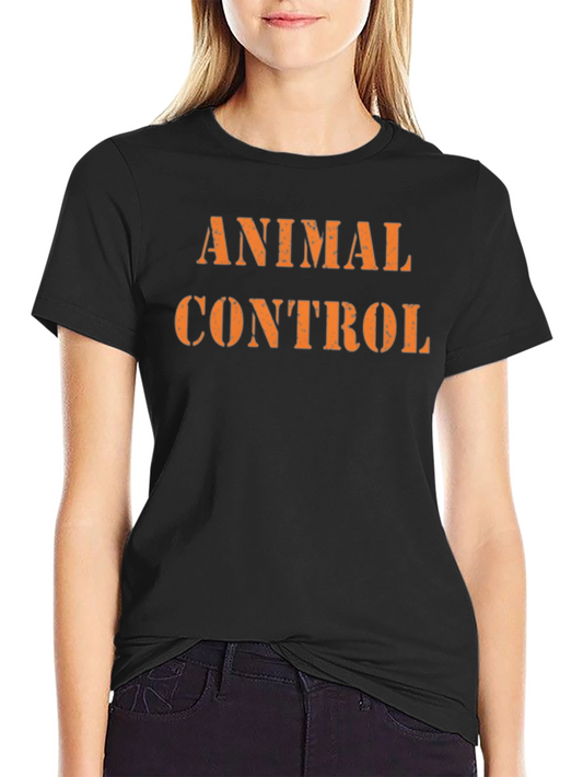 Animal Control Graphic Tee - Black Cotton T-Shirt