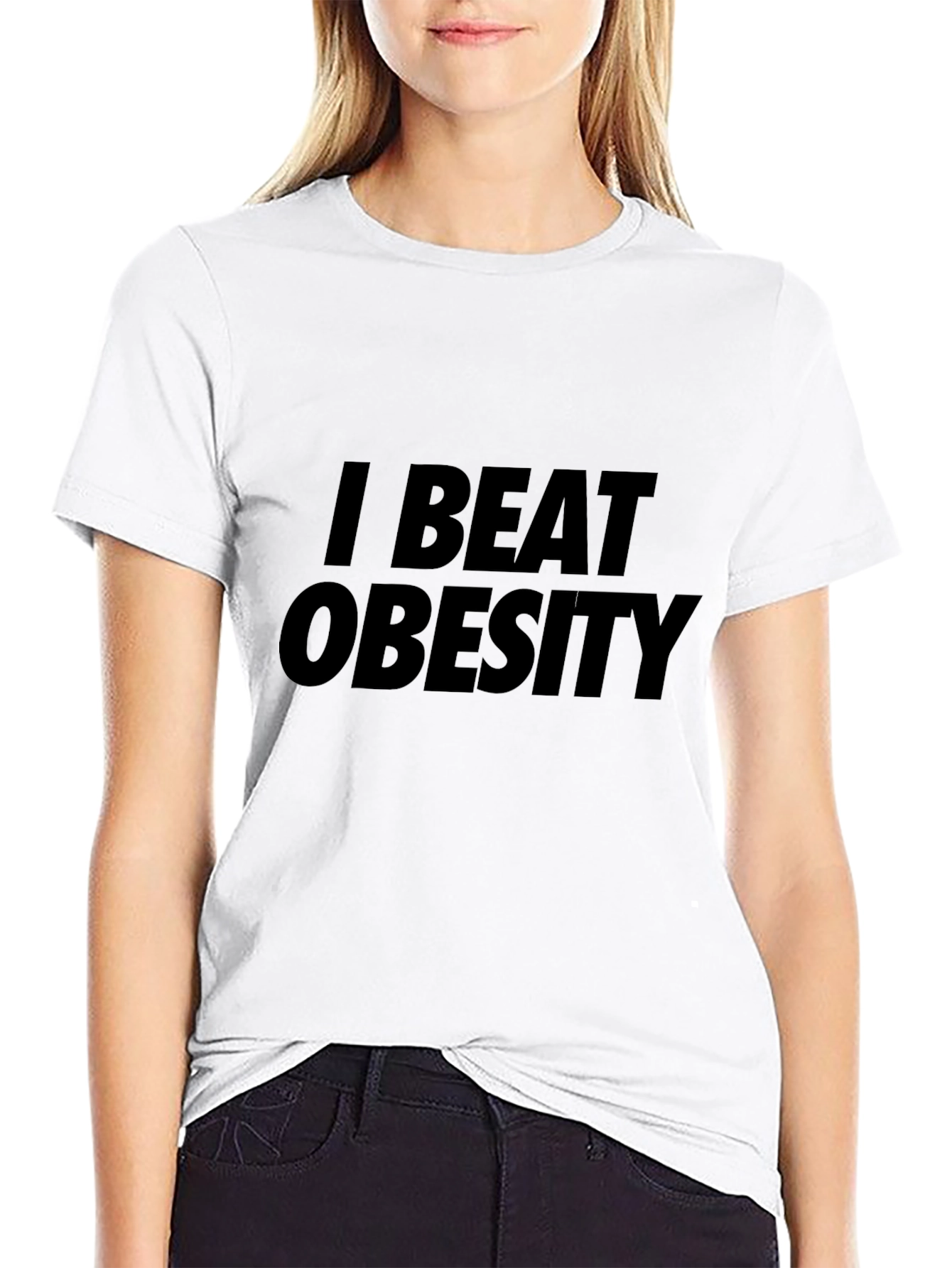 I Beat Obesity T-Shirt: Victory Over Weight