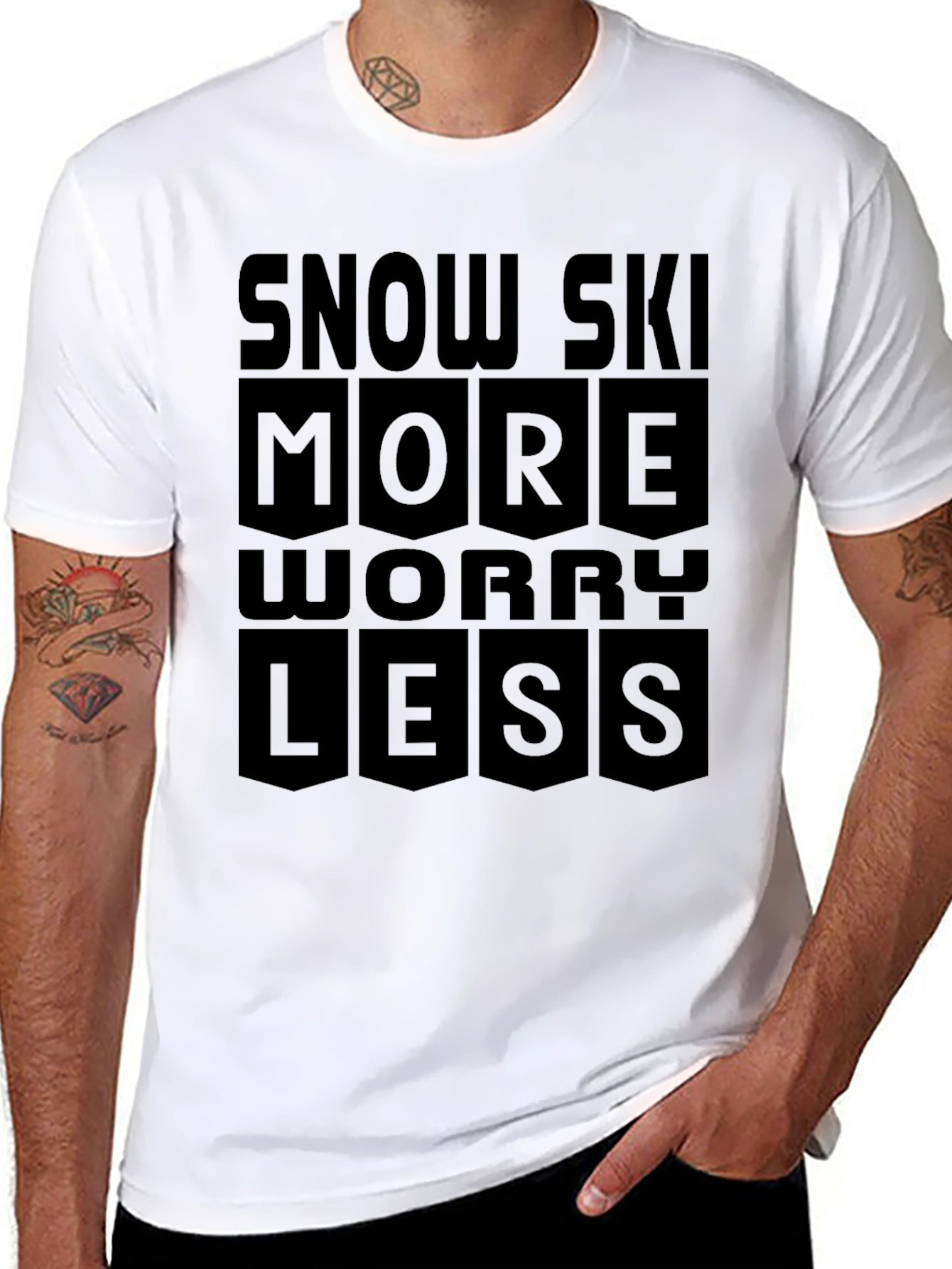 Snow Ski More Worry Less T-Shirt