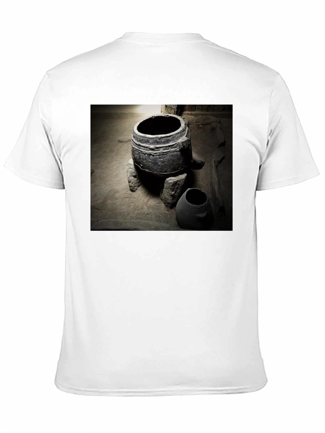 Ancient Pottery Print Tee - Unique Black T-Shirt