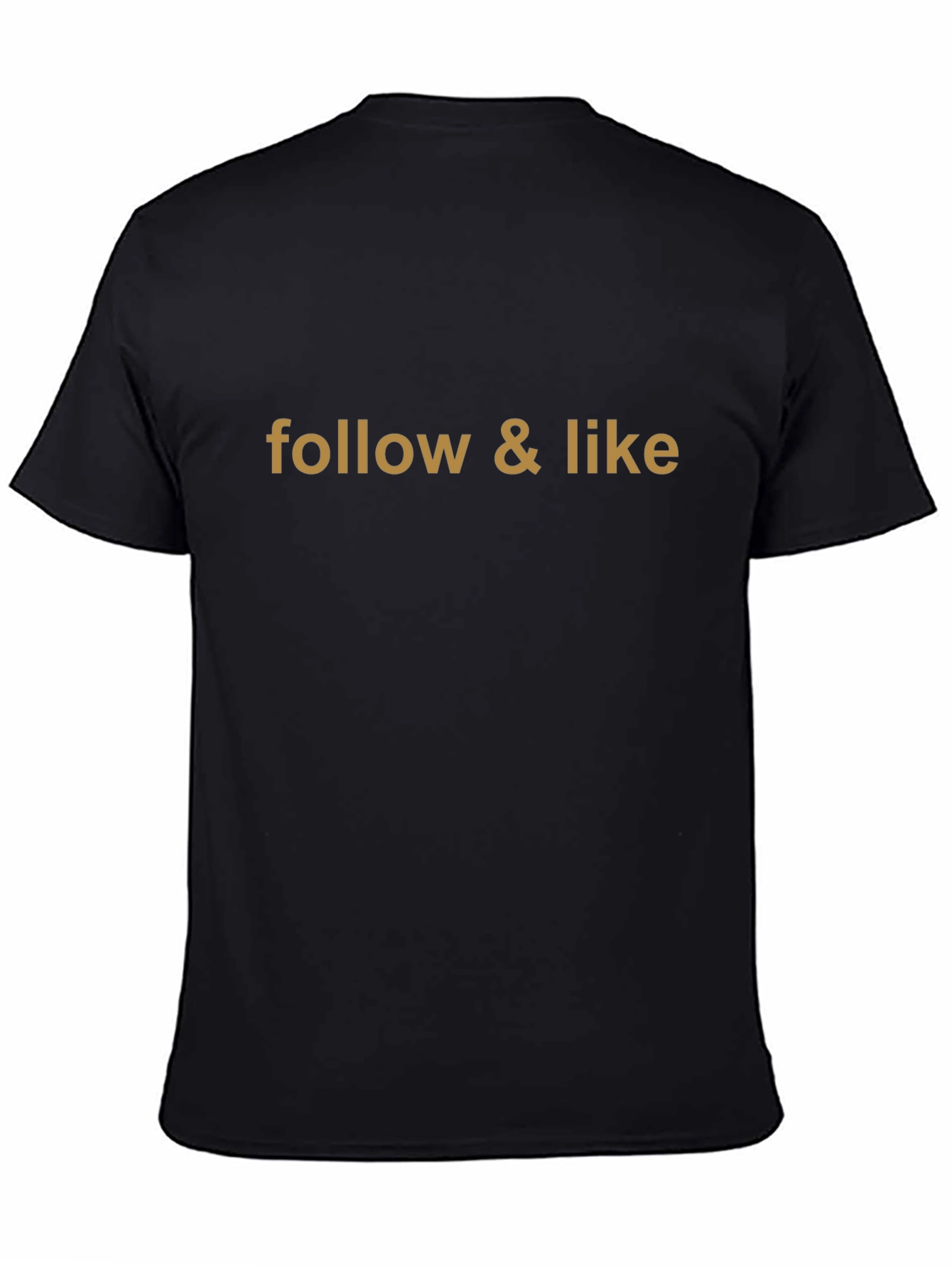 Follow & Like Graphic Print Black T-Shirt