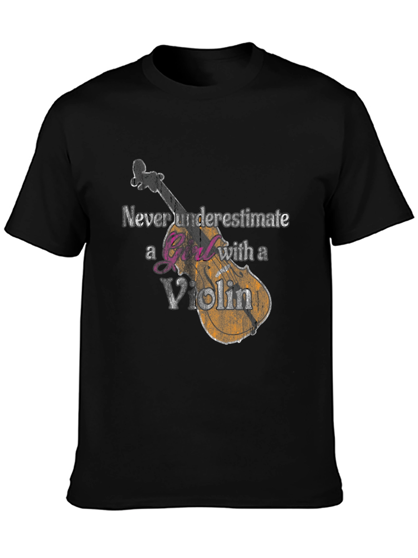 Never Underestimate A Girl With A Violin T-Shirt