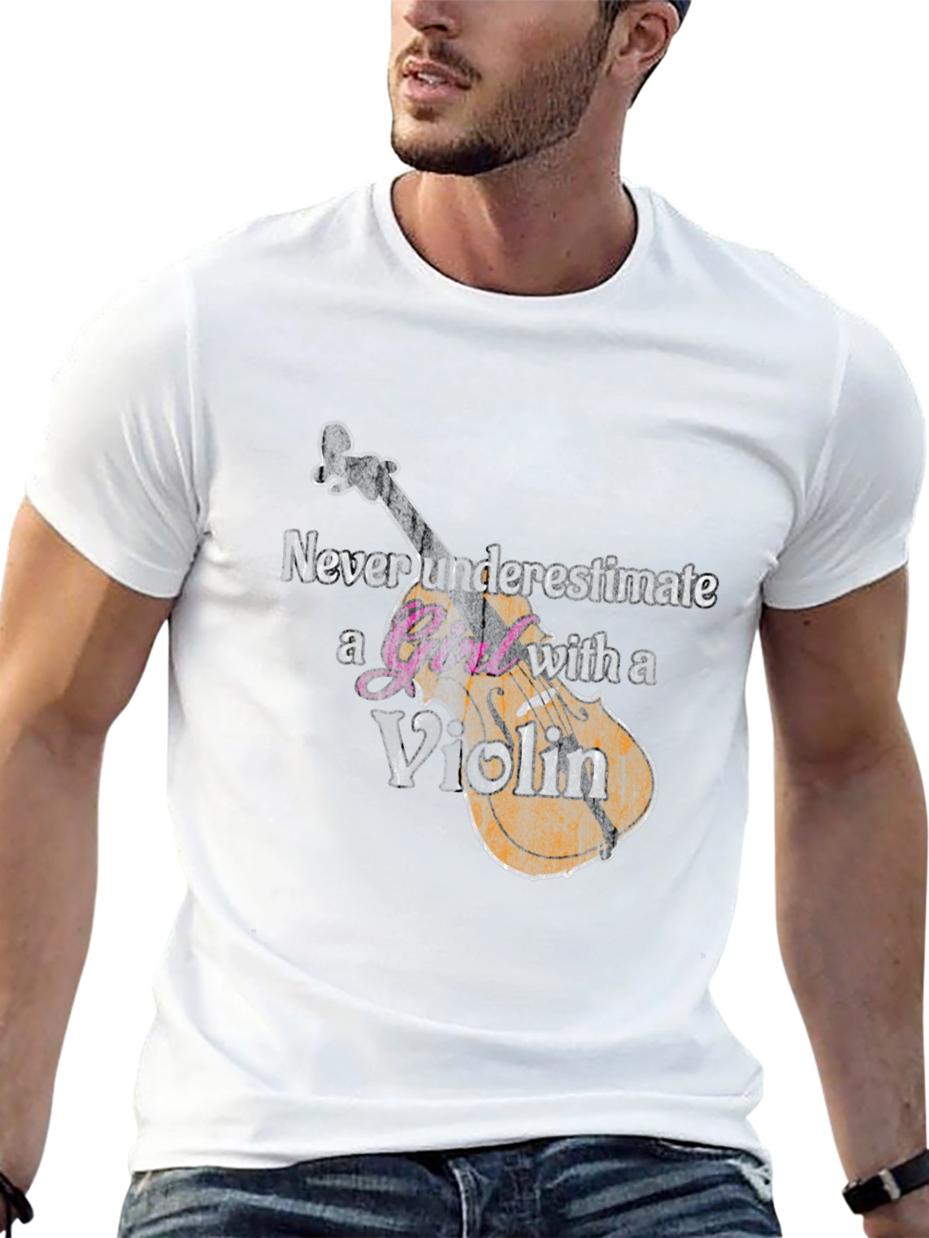 Never Underestimate A Girl With A Violin T-Shirt