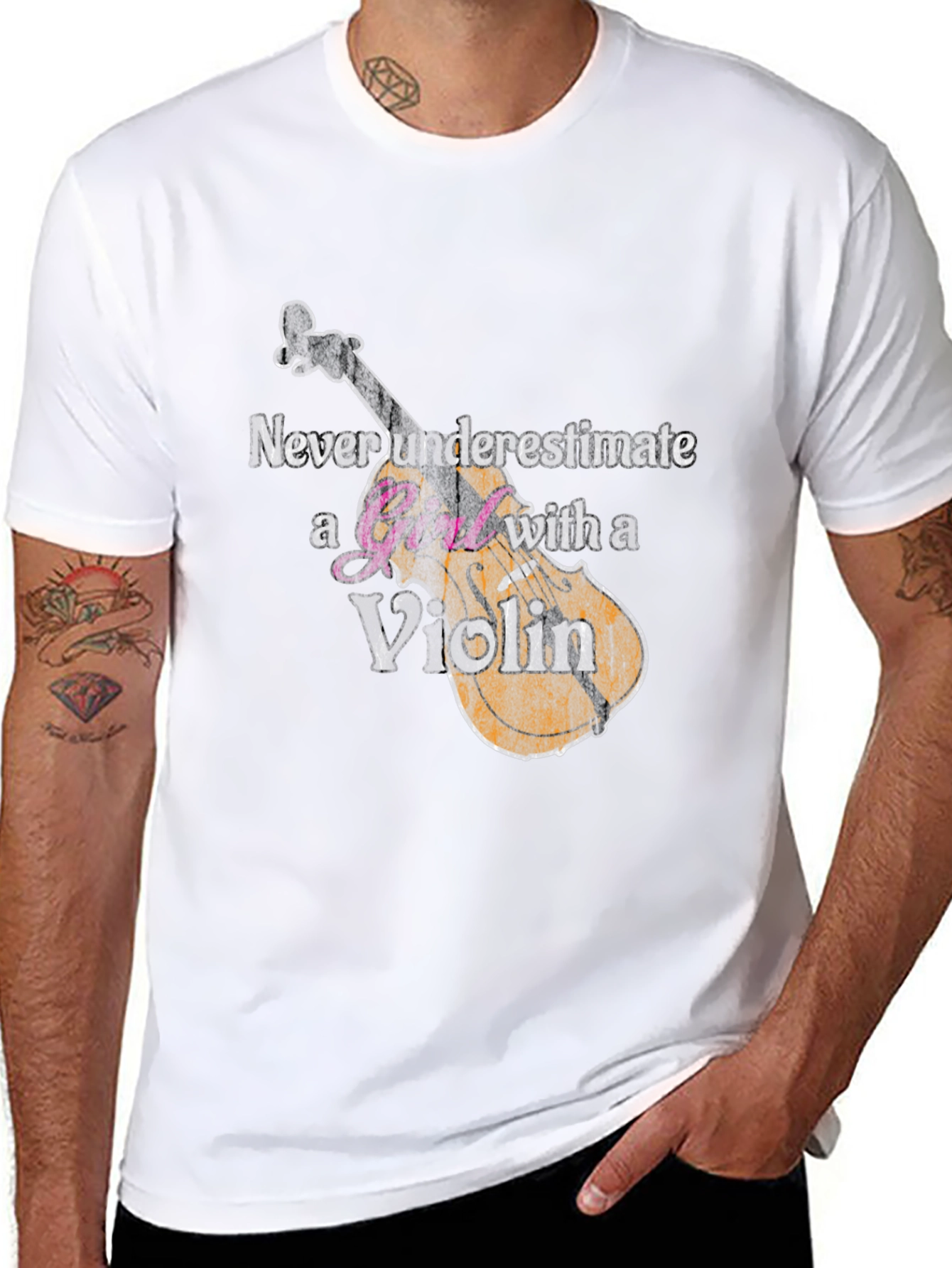 Never Underestimate A Girl With A Violin T-Shirt
