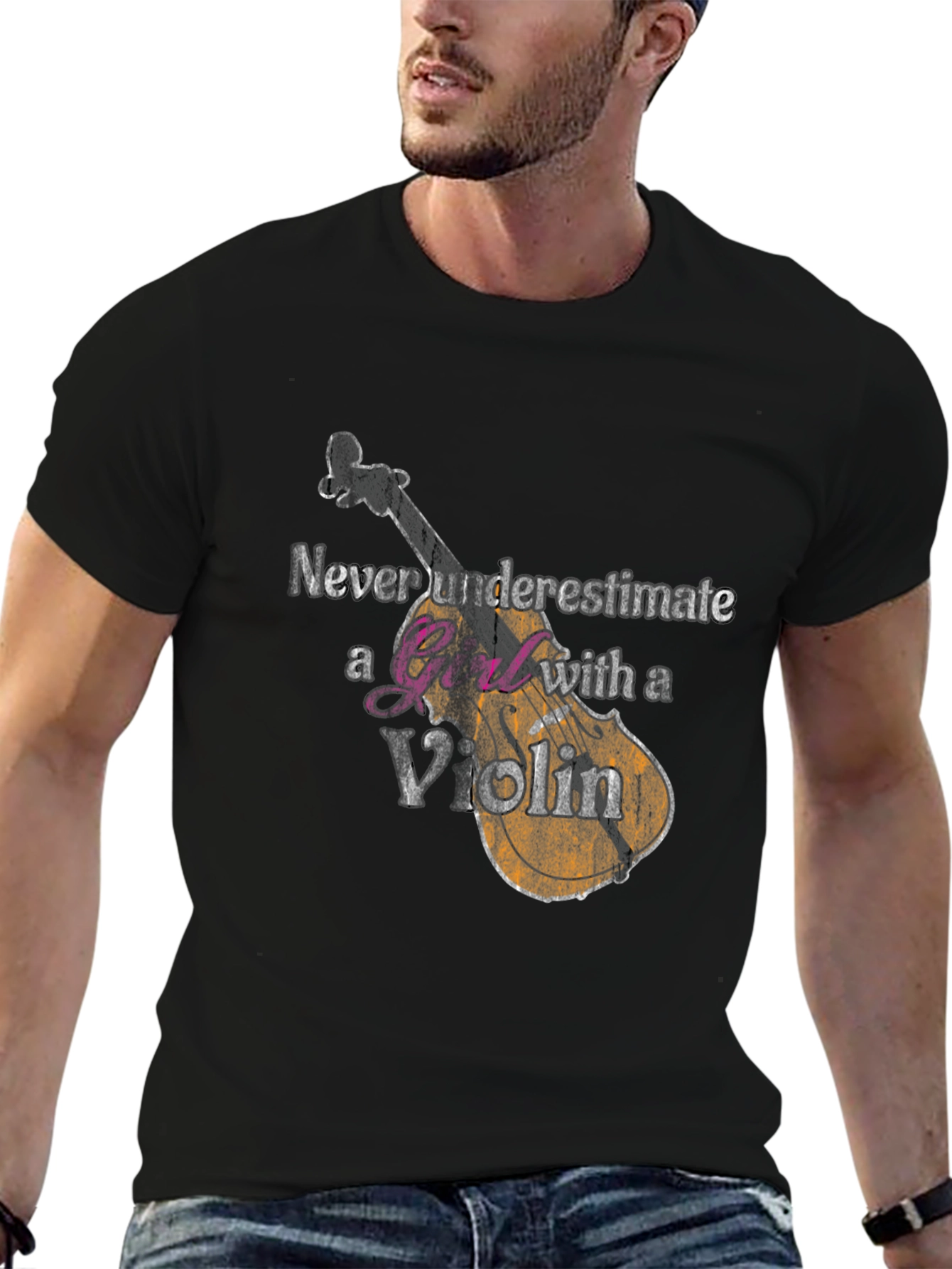 Never Underestimate A Girl With A Violin T-Shirt