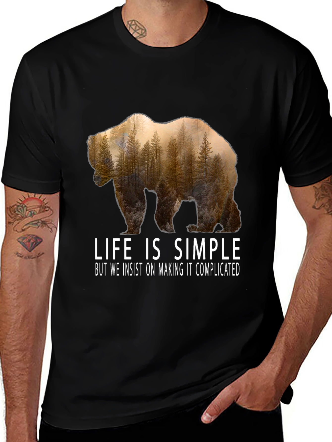 Life is Simple Bear Graphic T-Shirt