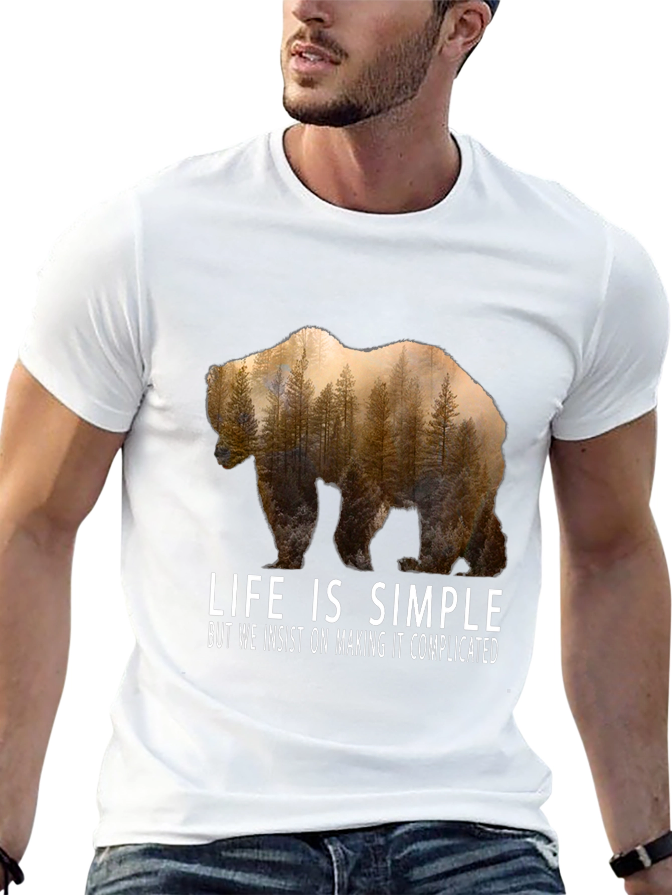 Life is Simple Bear Graphic T-Shirt