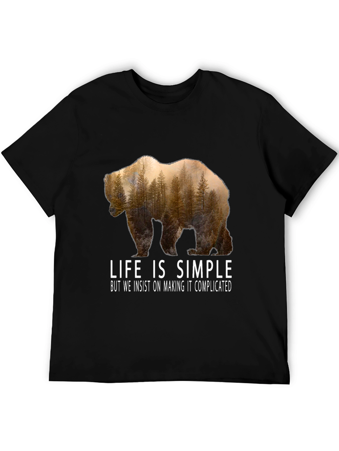 Life is Simple Bear Graphic T-Shirt
