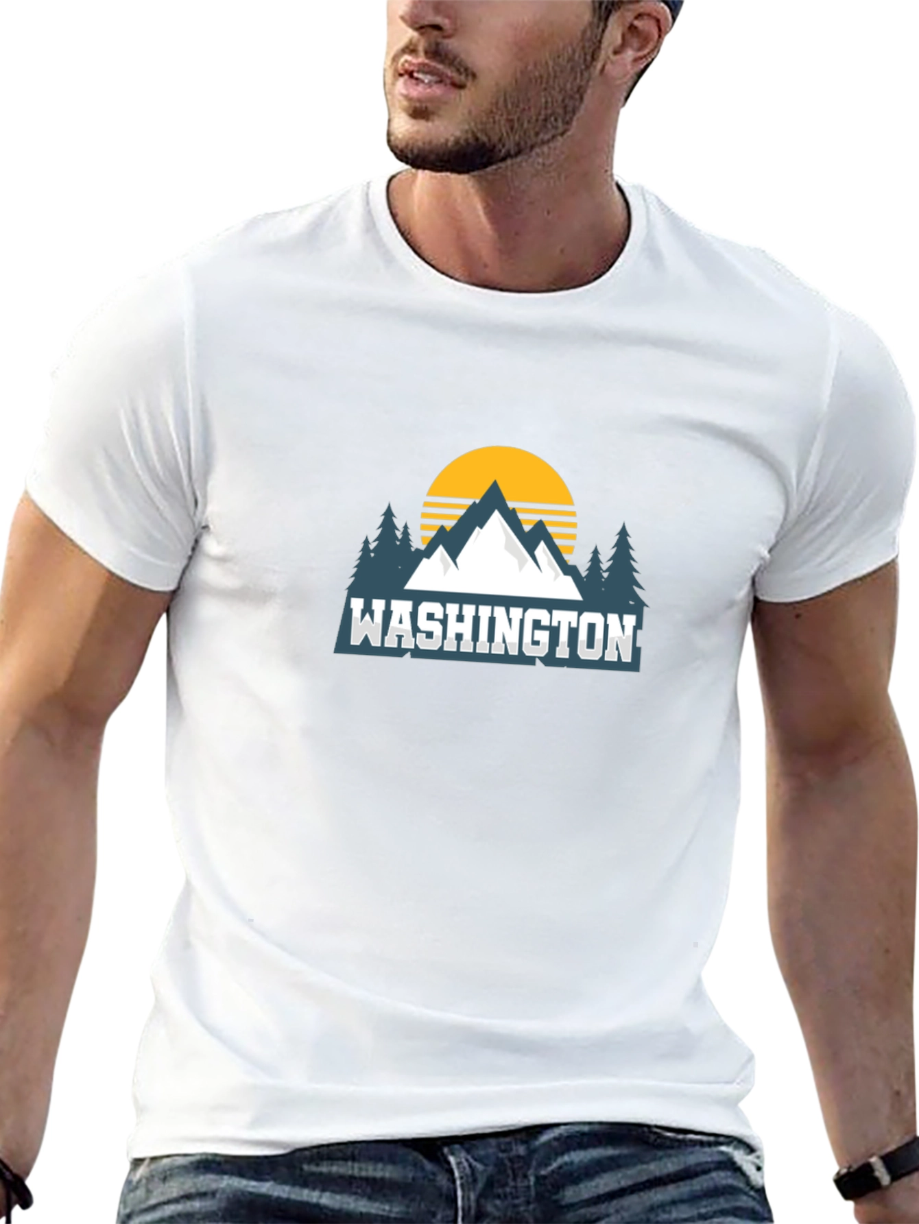 Washington Mountain Graphic Tee - Black