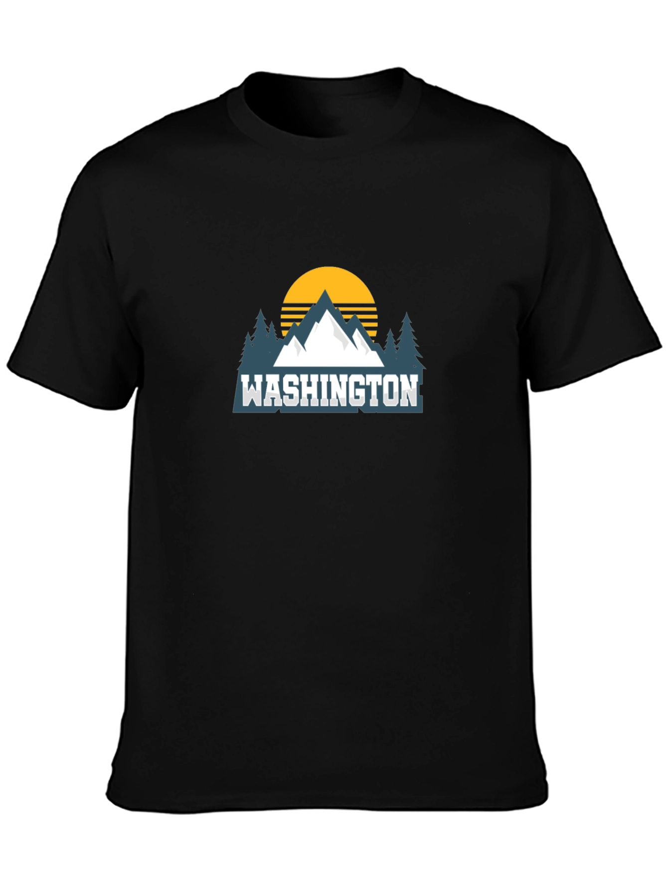 Washington Mountain Graphic Tee - Black