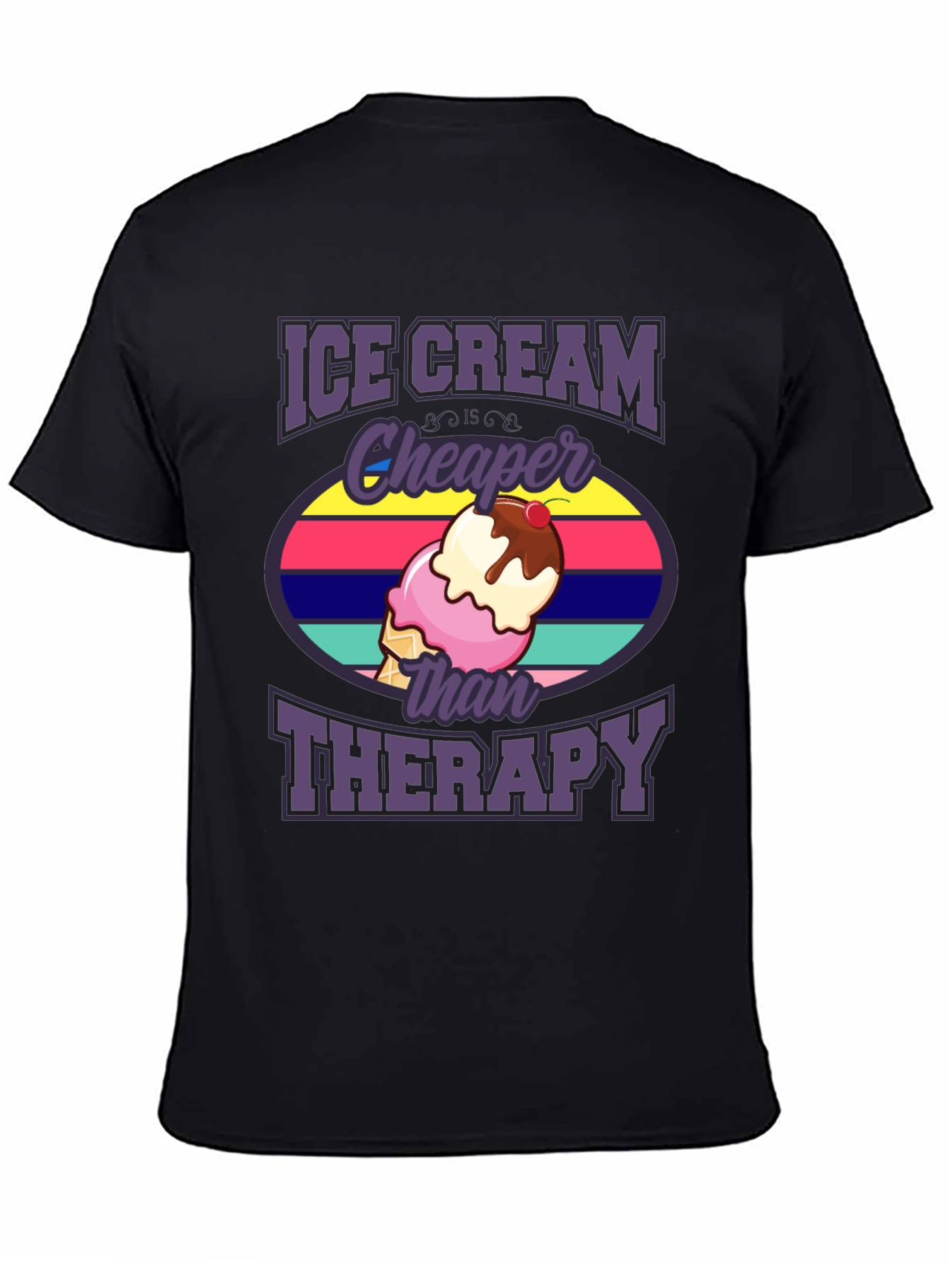 Ice Cream Cheaper Than Therapy Graphic T-Shirt