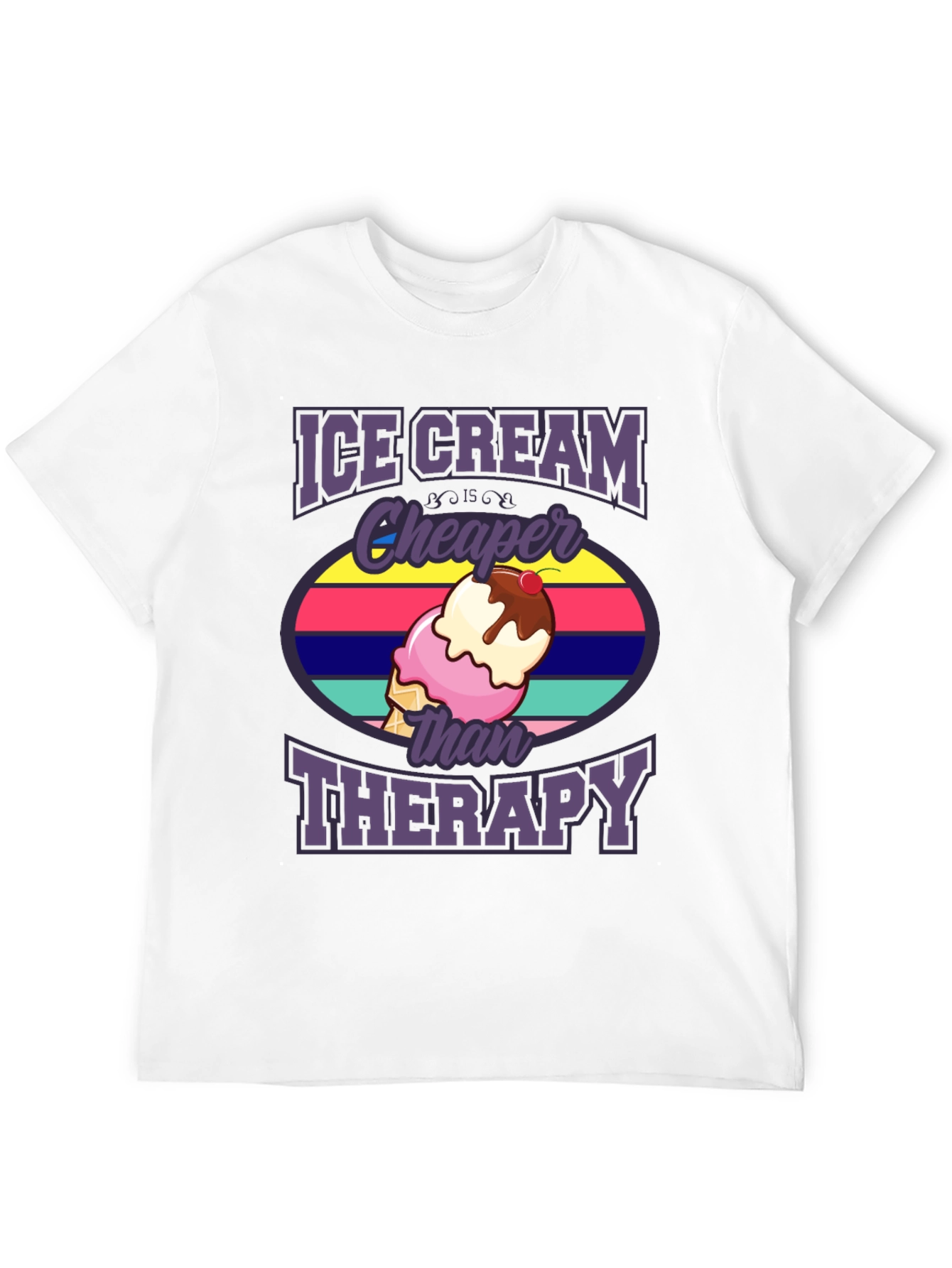 Ice Cream Cheaper Than Therapy Graphic T-Shirt