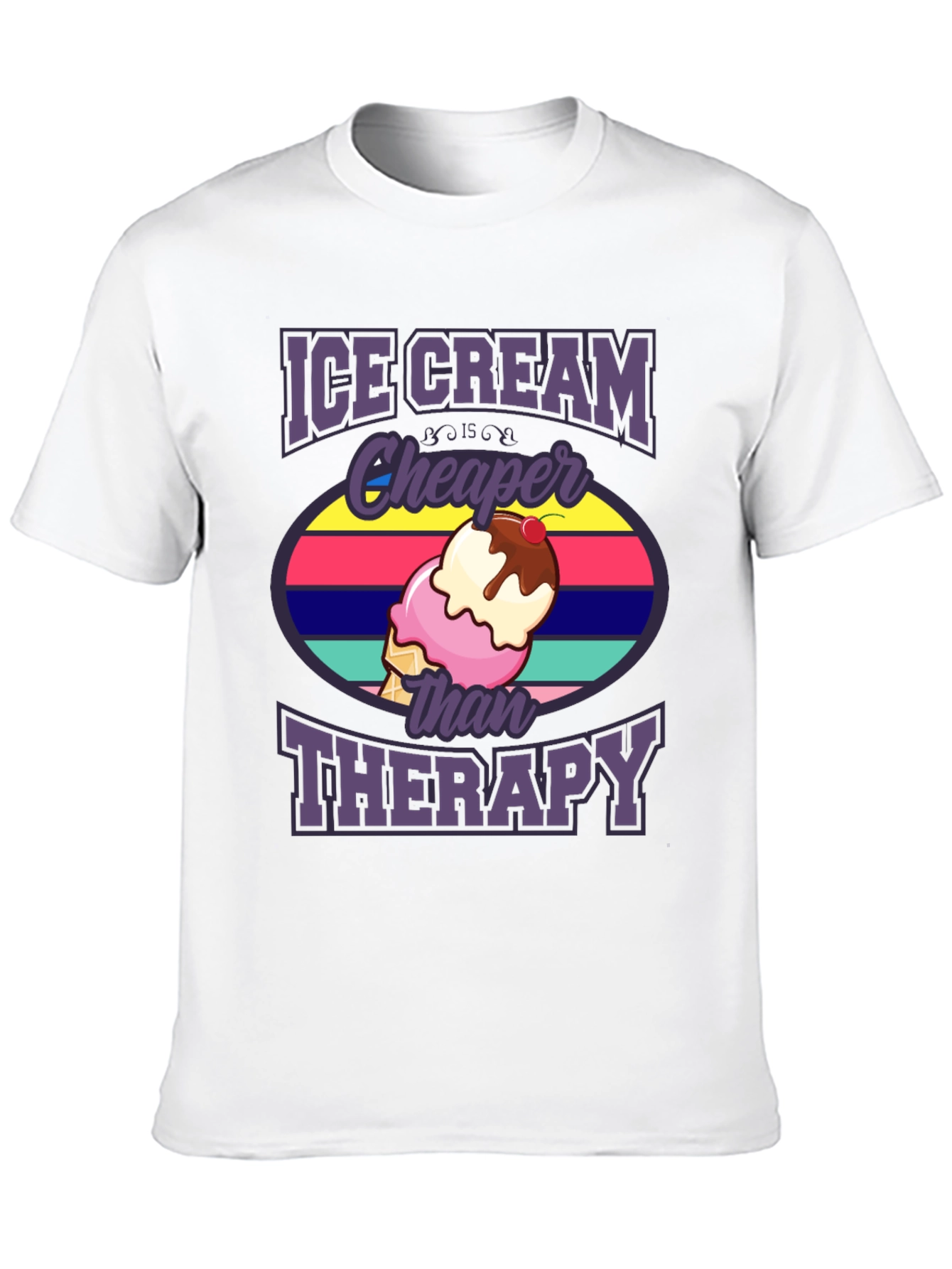 Ice Cream Cheaper Than Therapy Graphic T-Shirt