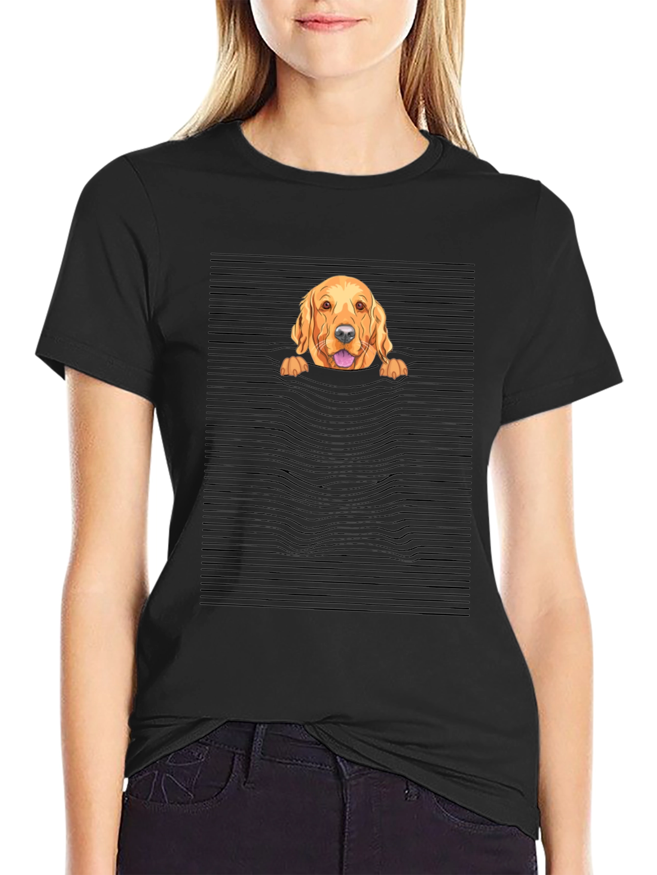 Golden Retriever Peek-a-Boo T-Shirt - Unique Design