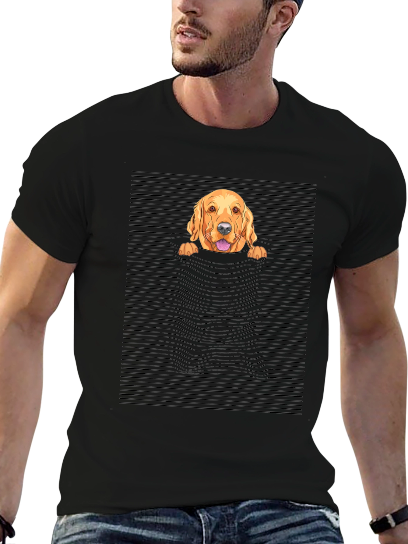 Golden Retriever Peek-a-Boo T-Shirt - Unique Design
