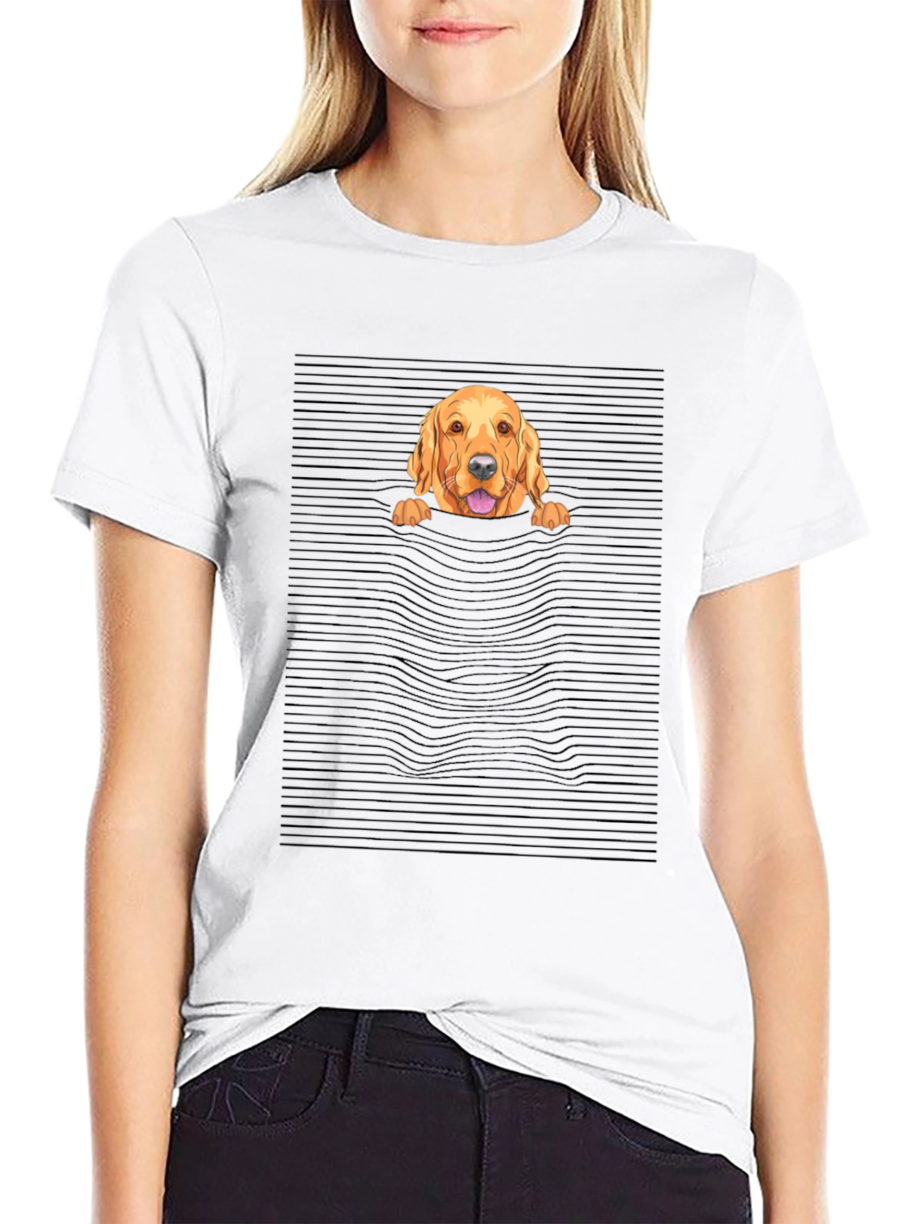 Golden Retriever Peek-a-Boo T-Shirt - Unique Design