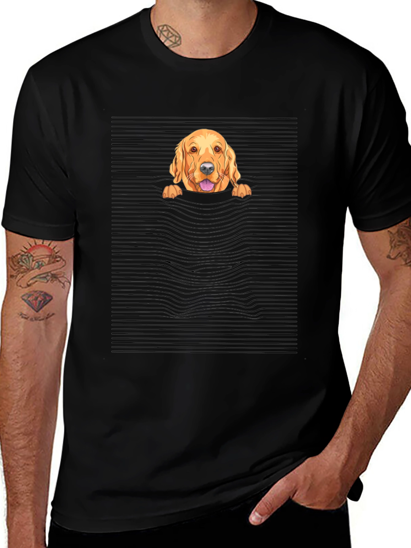 Golden Retriever Peek-a-Boo T-Shirt - Unique Design