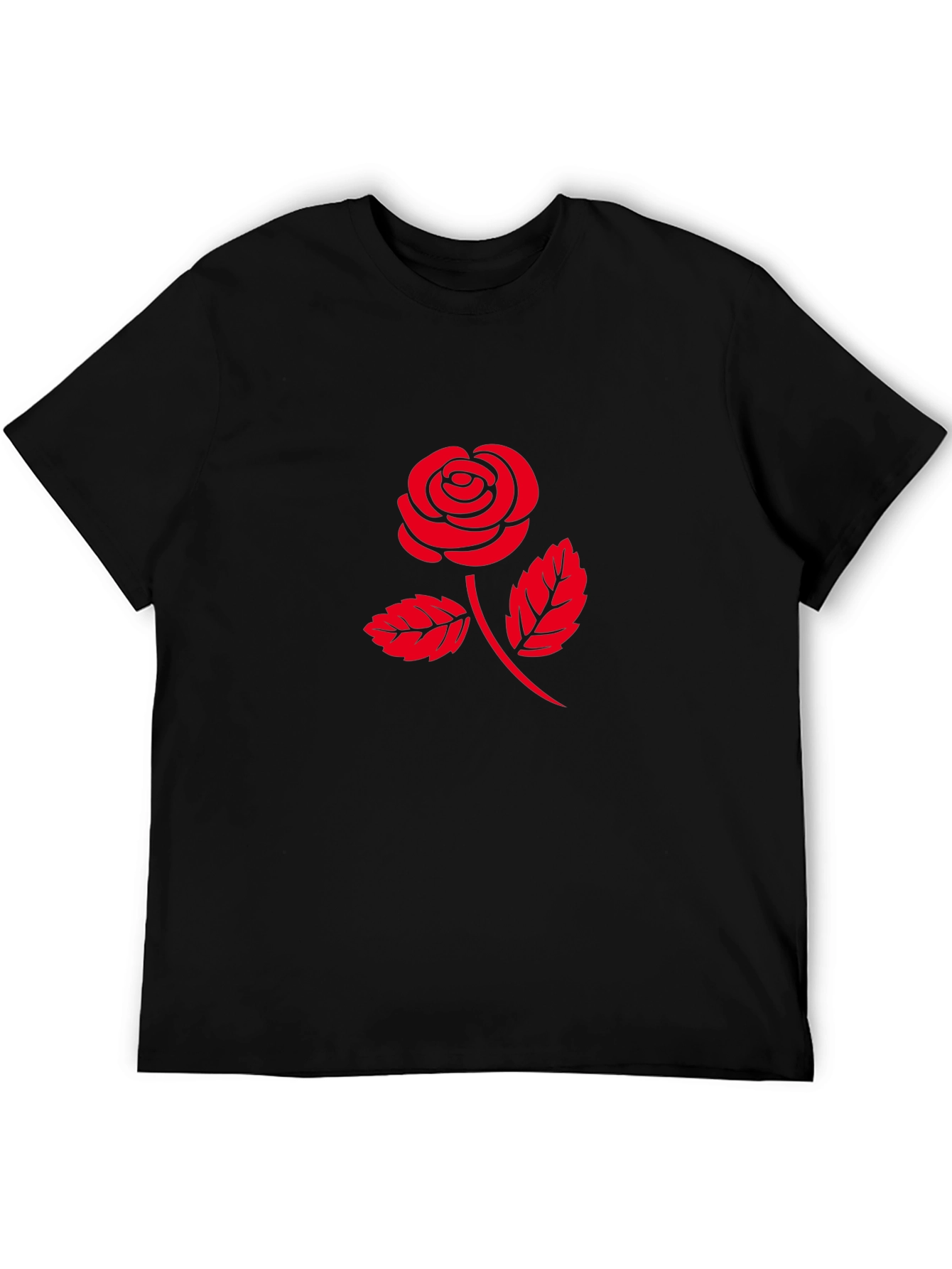 Red Rose Graphic T-Shirt - Classic Black Tee