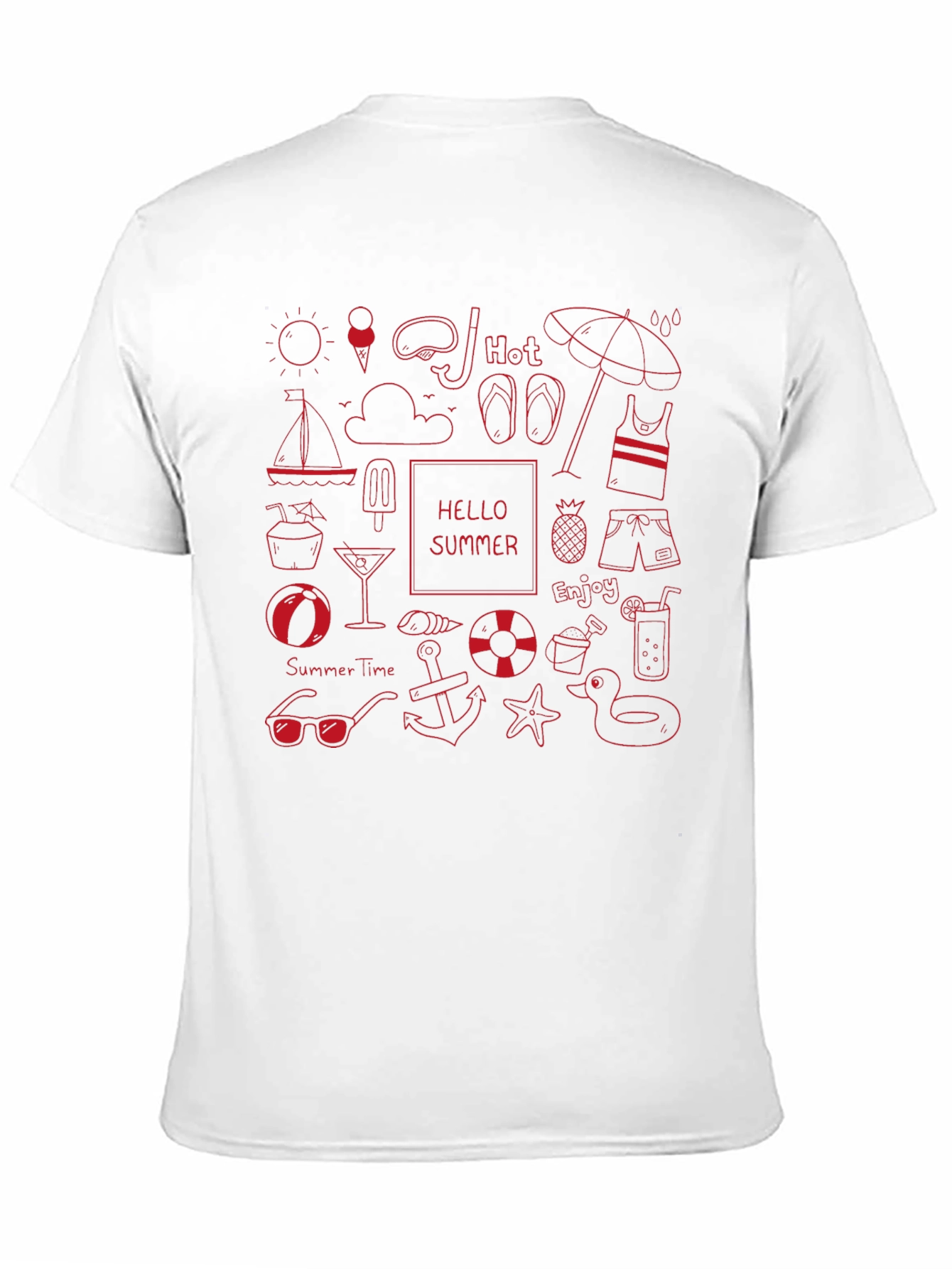 Summer Fun Graphic Tee - Black Cotton T-Shirt
