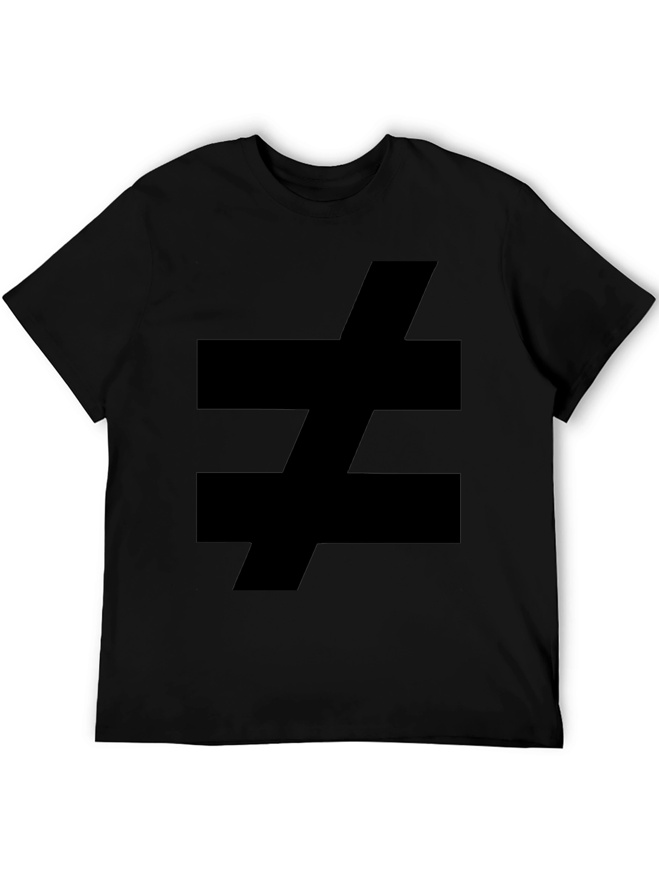 Not Equal T-Shirt - Black Cotton Tee