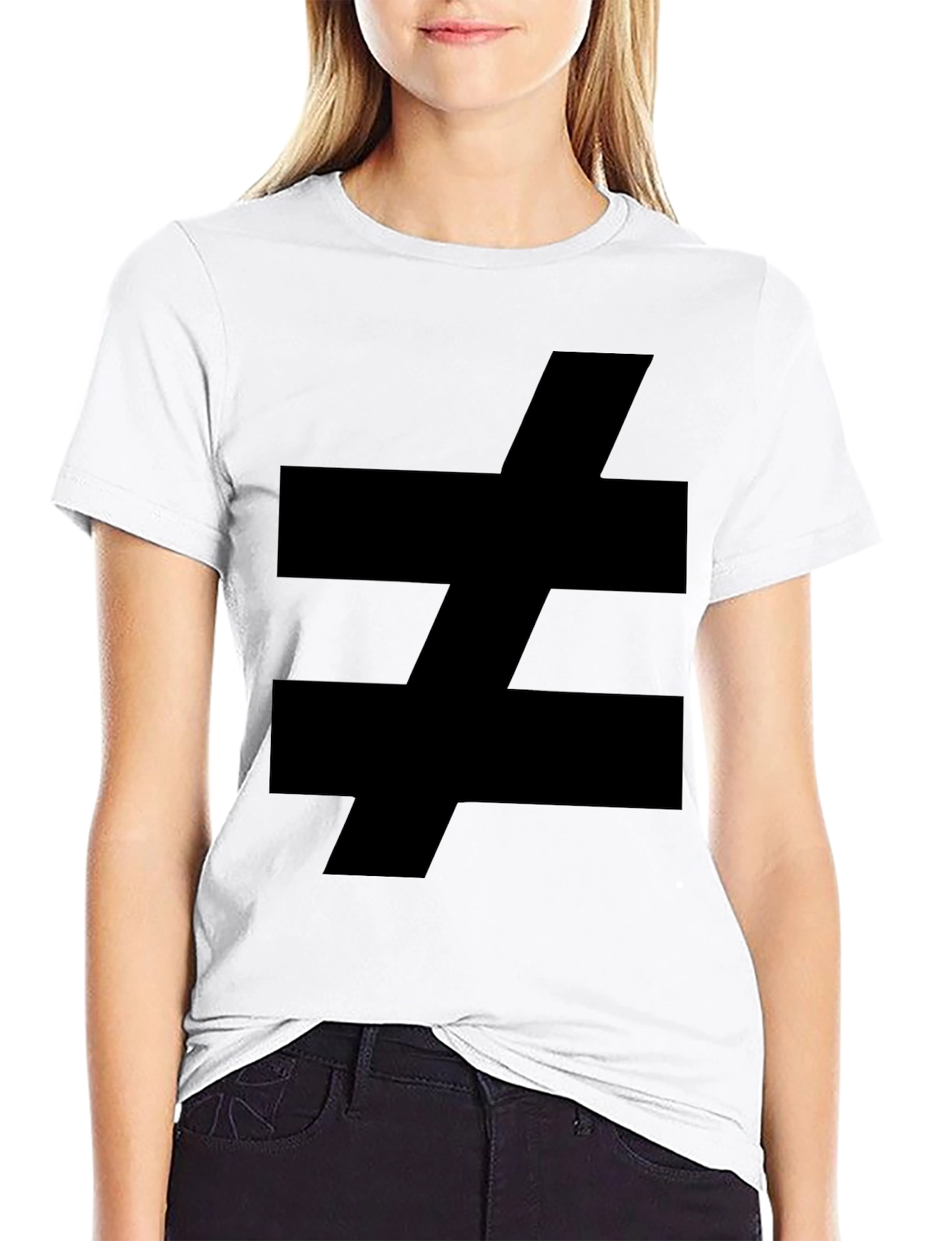 Not Equal T-Shirt - Black Cotton Tee