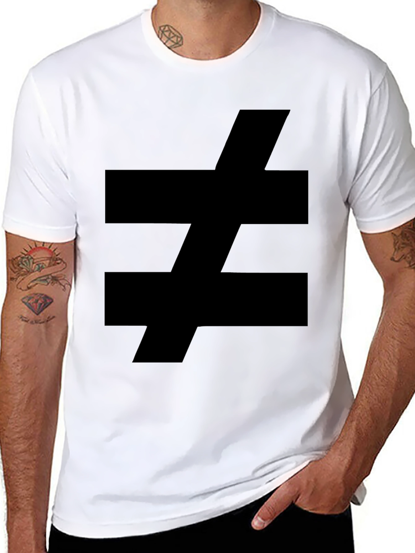 Not Equal T-Shirt - Black Cotton Tee