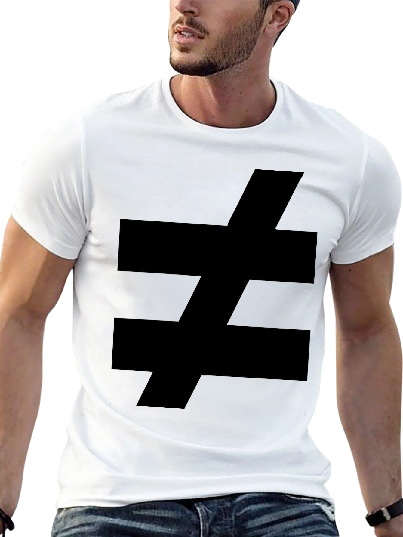 Not Equal T-Shirt - Black Cotton Tee
