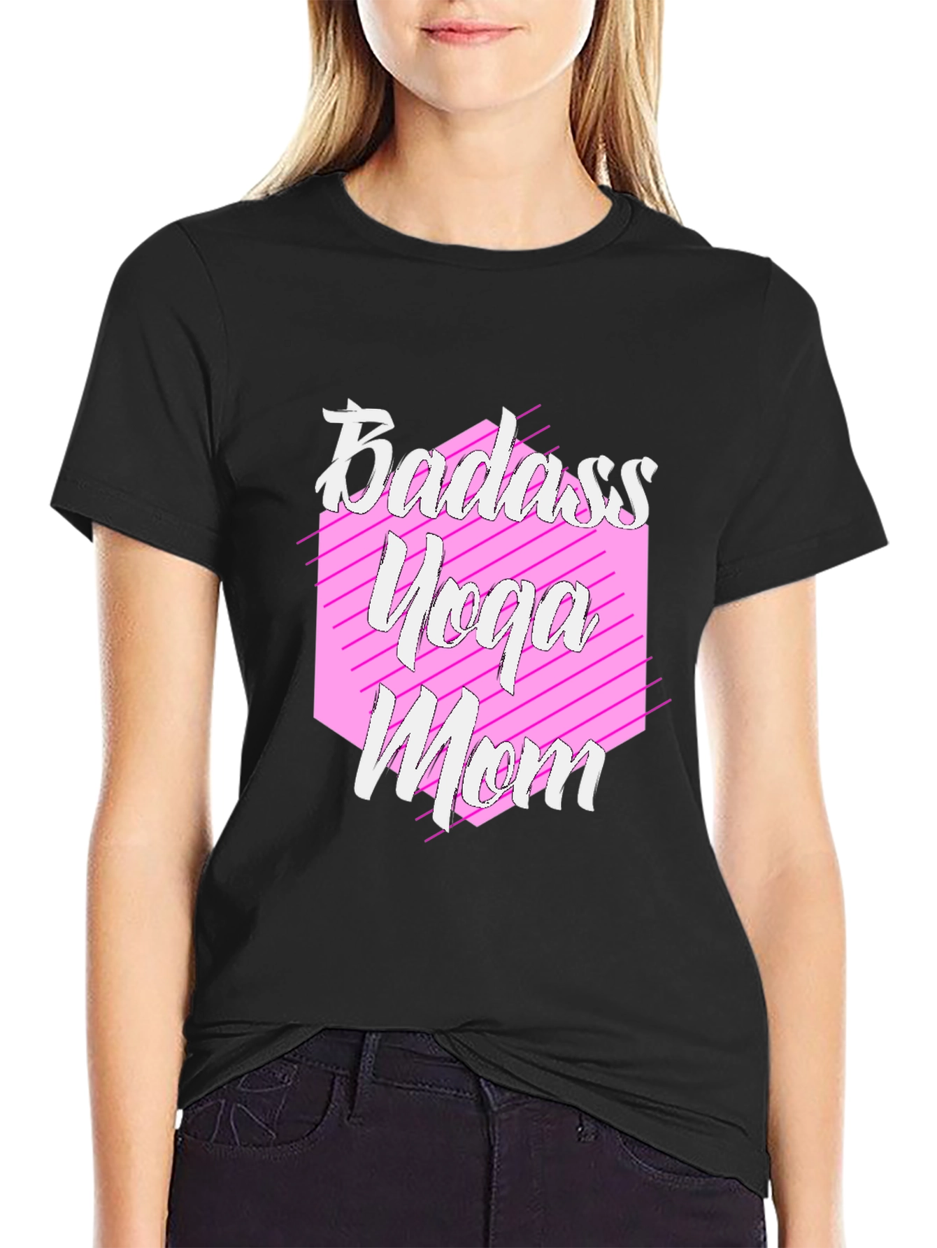Badass Yoga Mom T-Shirt - Trendy Graphic Tee