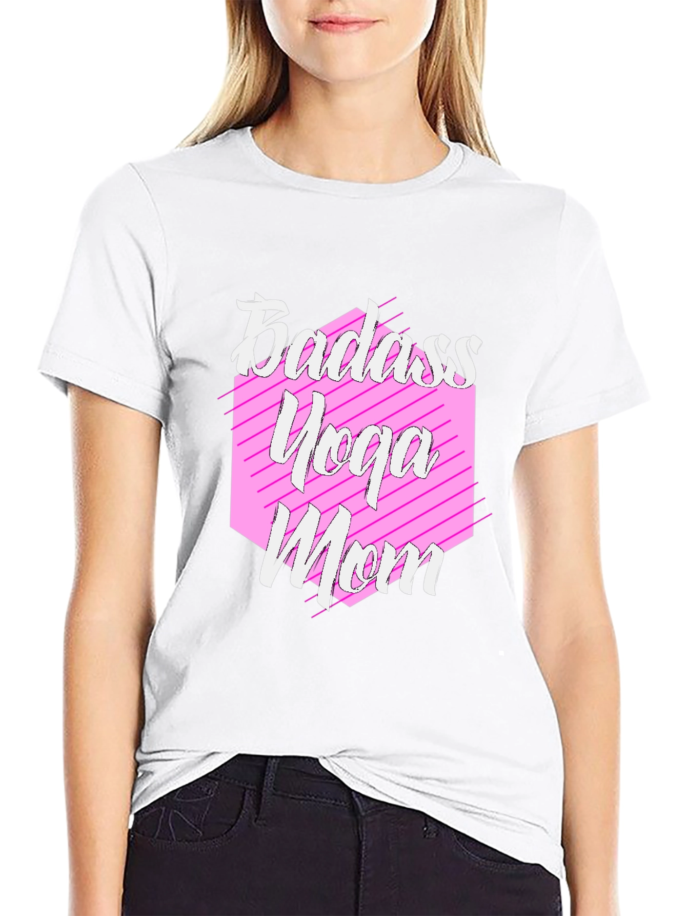 Badass Yoga Mom T-Shirt - Trendy Graphic Tee