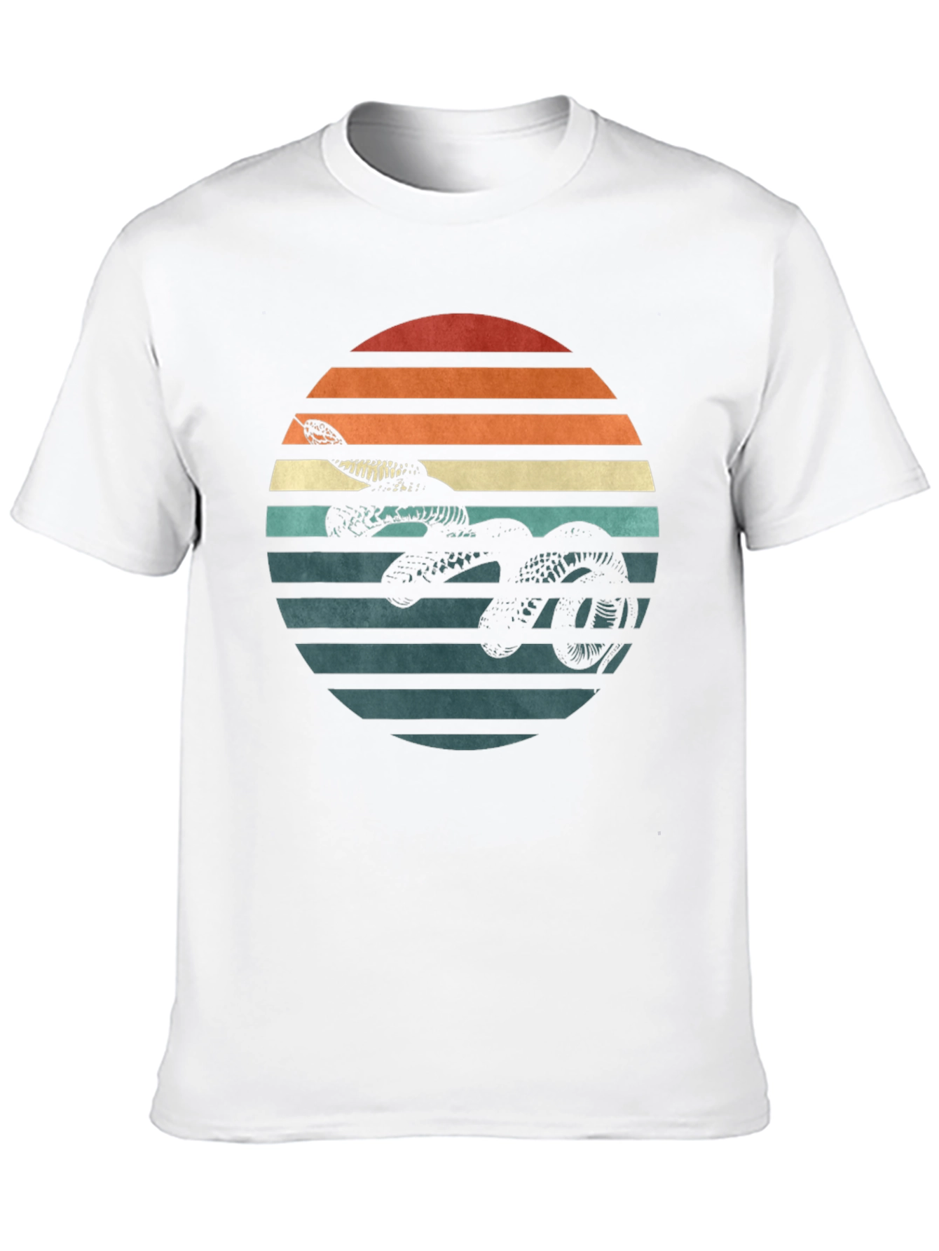 Retro Snake Sunset Graphic Tee - Black T-Shirt