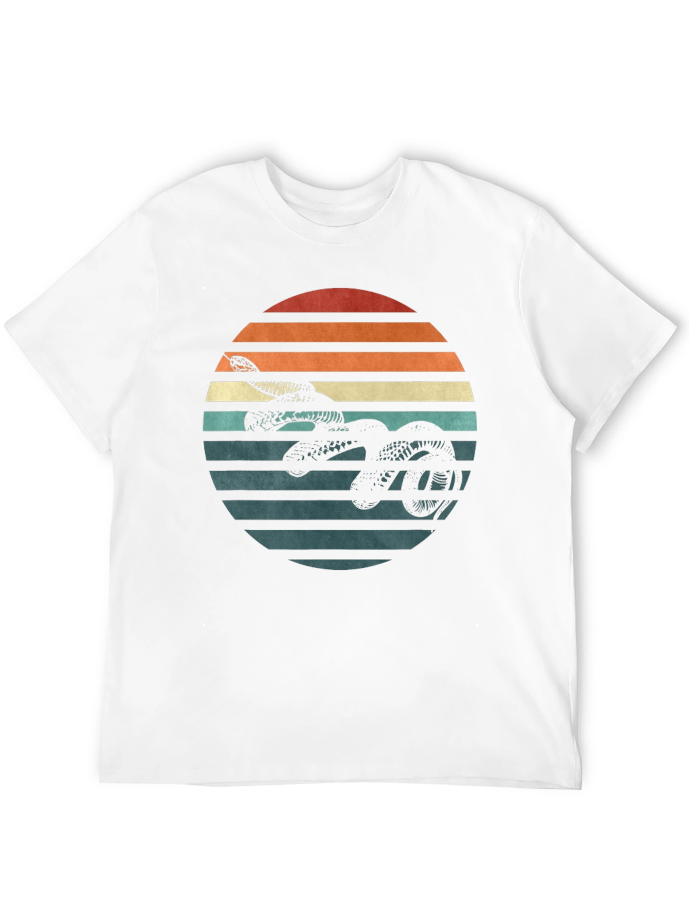 Retro Snake Sunset Graphic Tee - Black T-Shirt