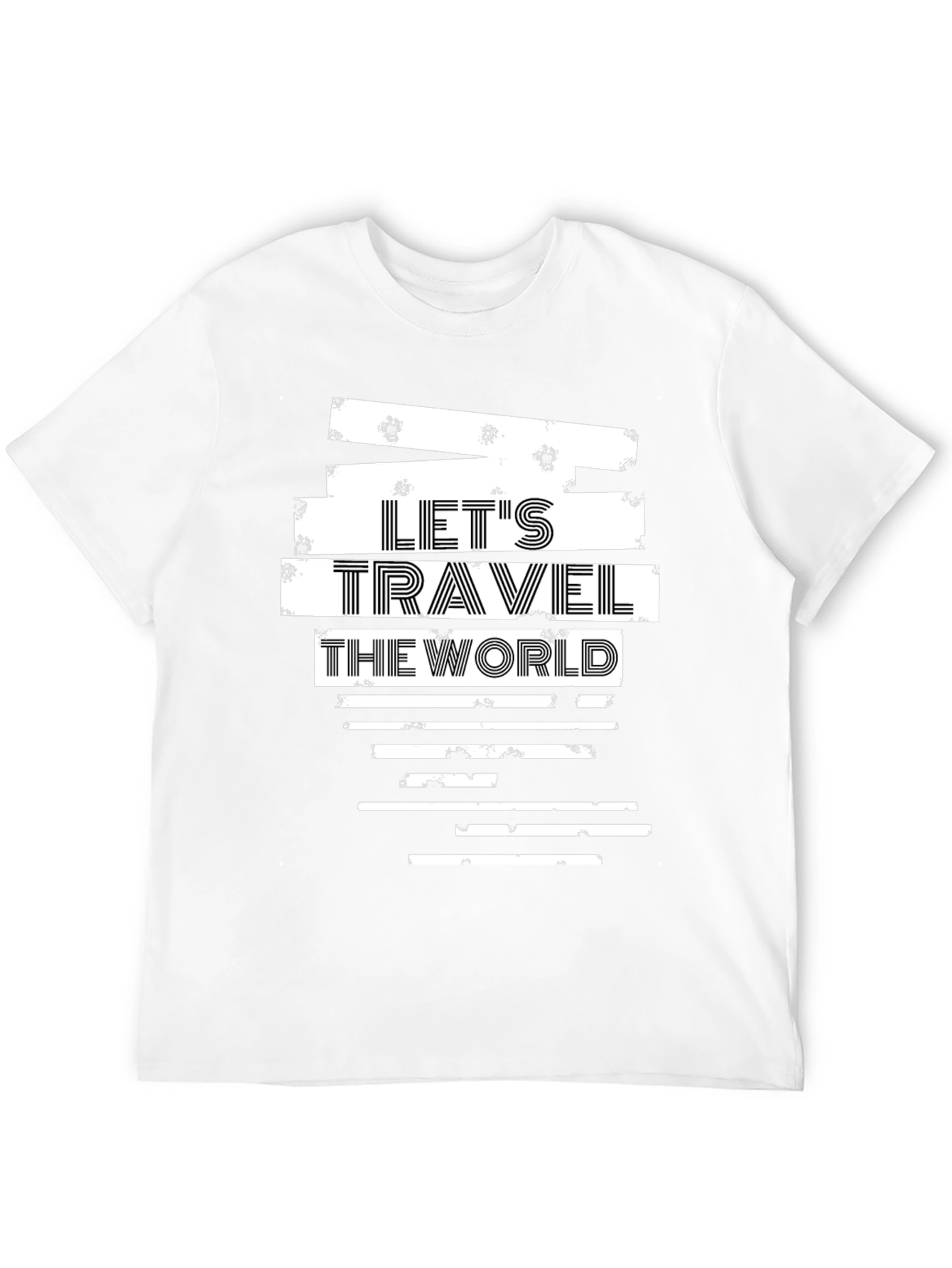 Lets Travel the World Graphic T-Shirt - Black