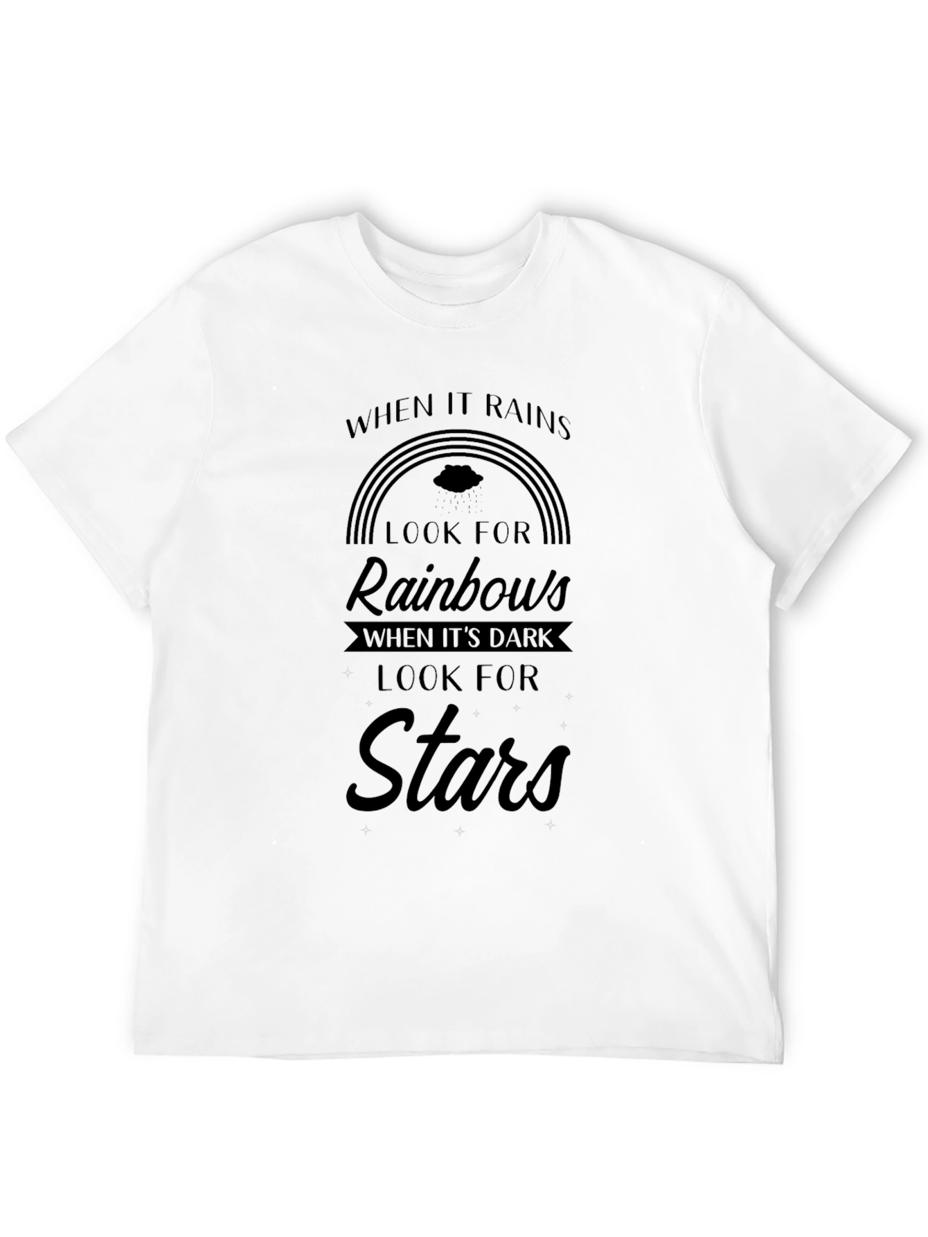 Rainbows and Stars Graphic Tee - Black