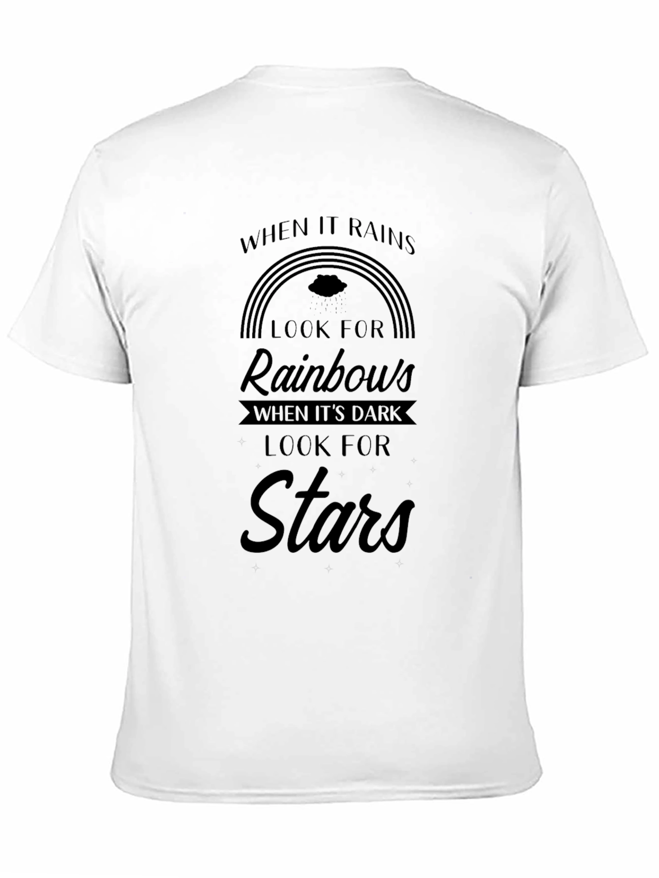 Rainbows and Stars Graphic Tee - Black