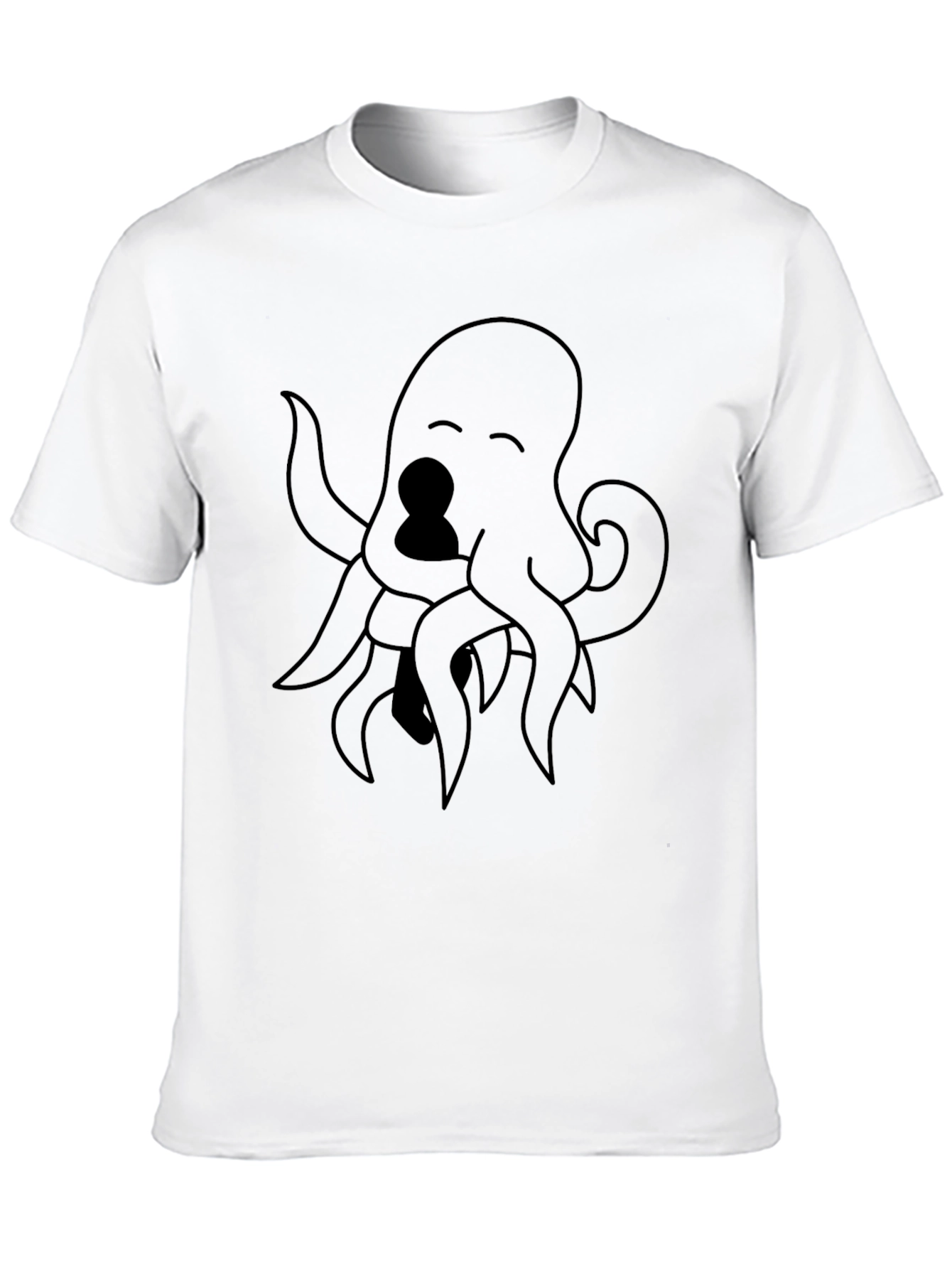 Octopus Graphic Tee - Black Cotton Blend Casual Style