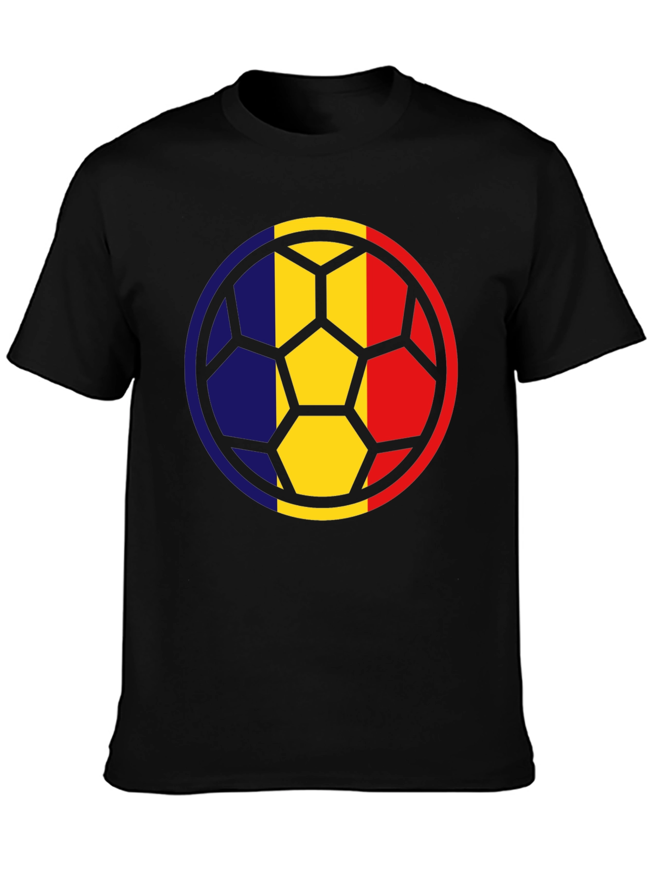 Romania Flag Soccer Ball Graphic T-Shirt