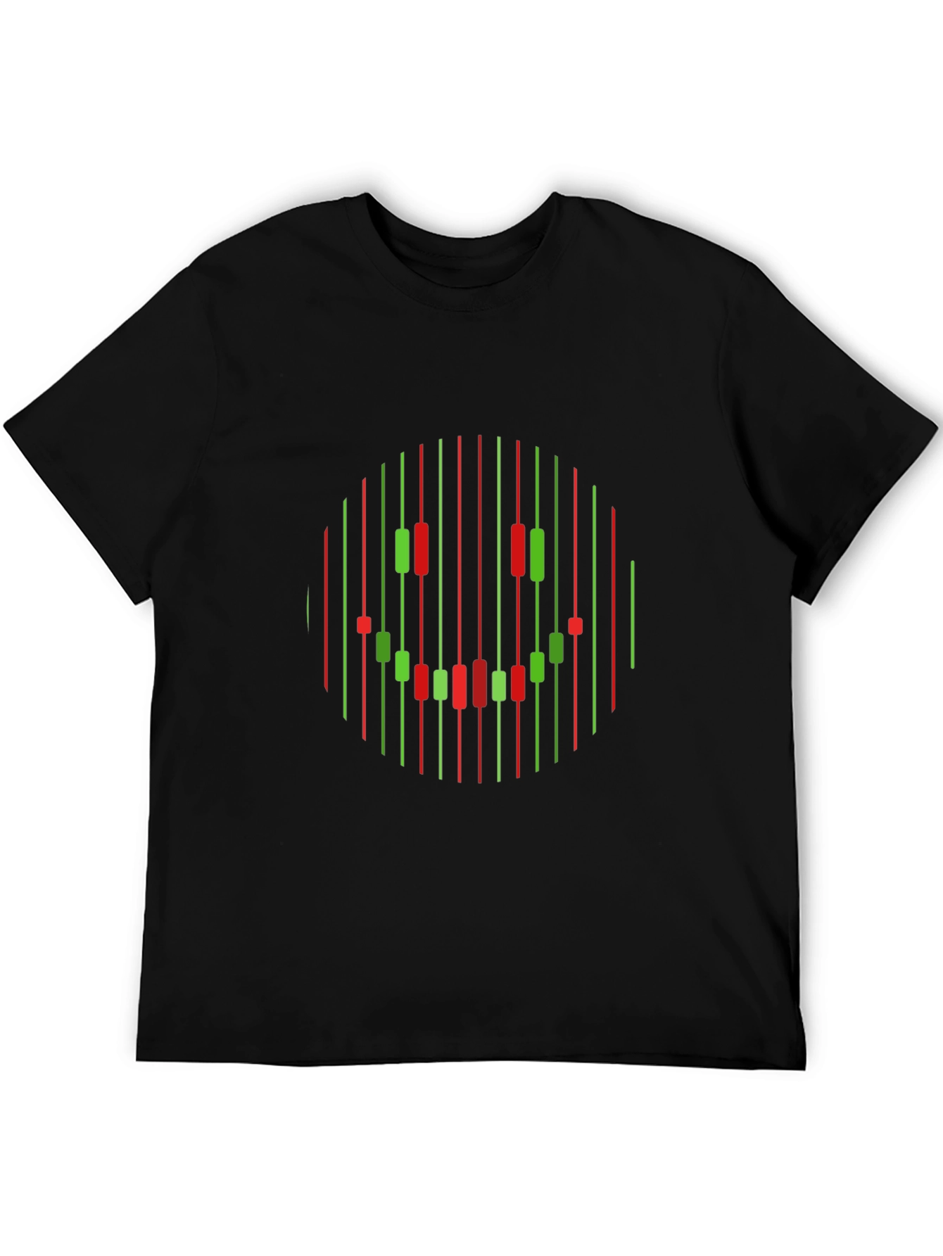 Stock Trader Smiley Face Black T-Shirt