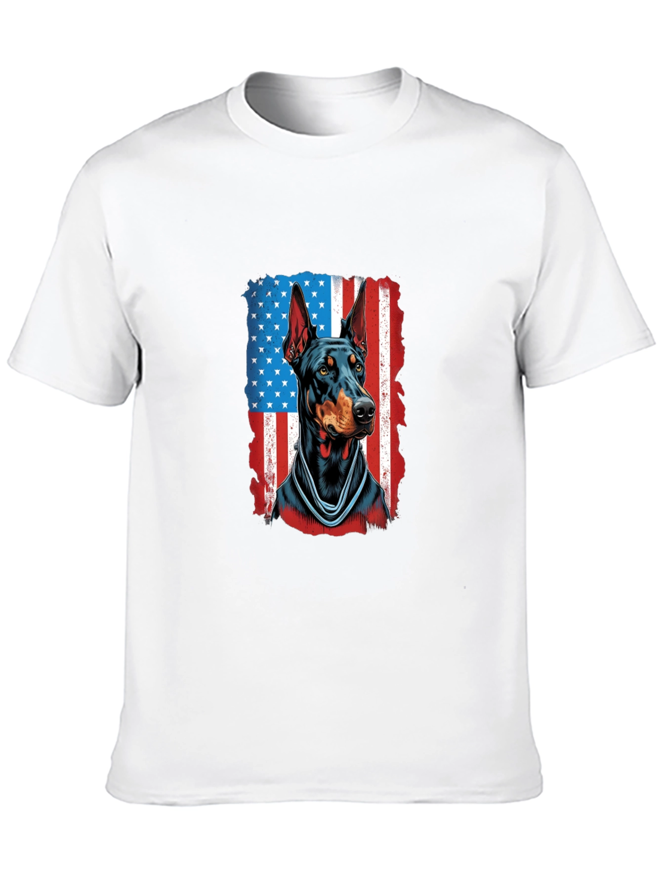 Doberman American Flag Patriotic T-Shirt