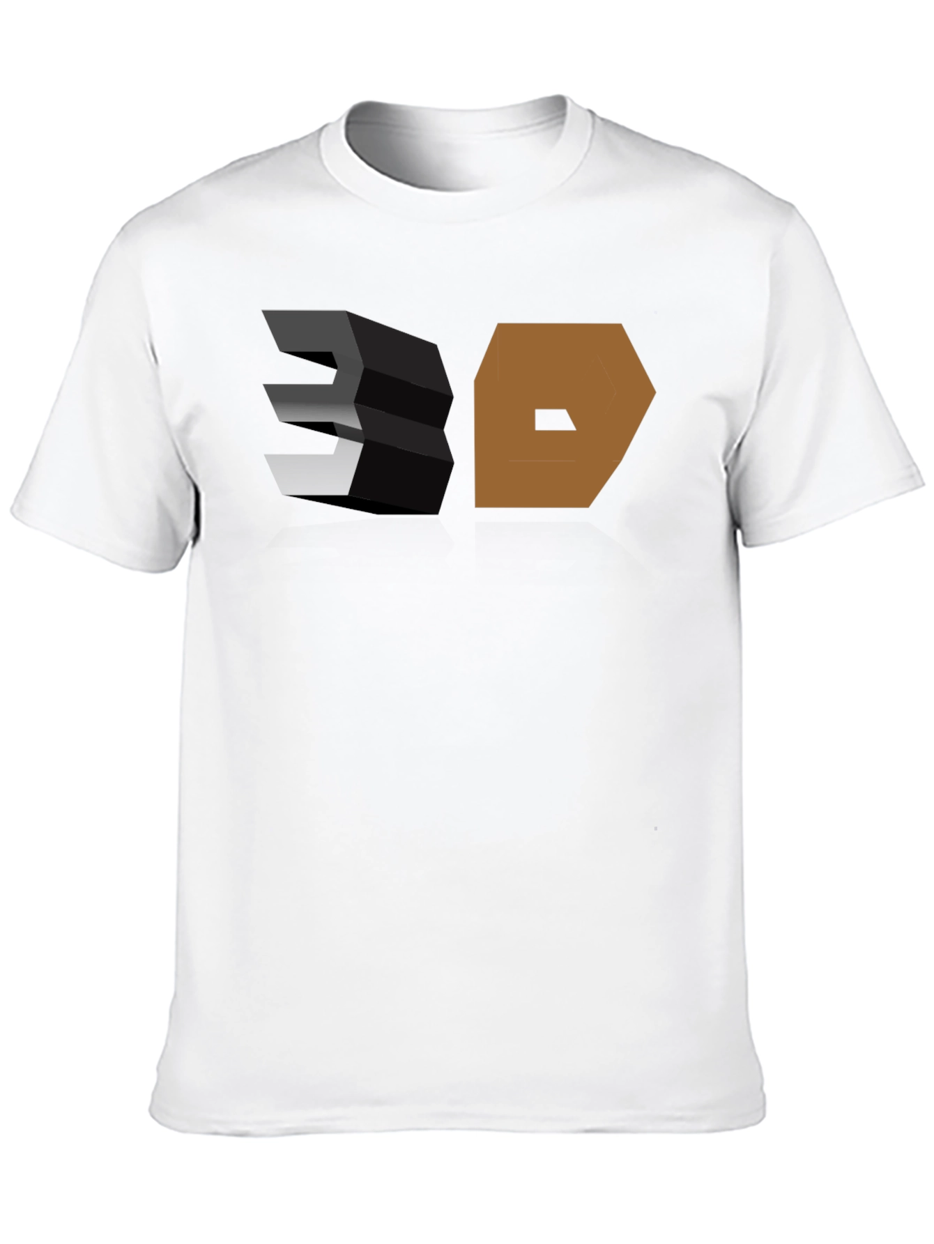 3D Graphic Print Black T-Shirt