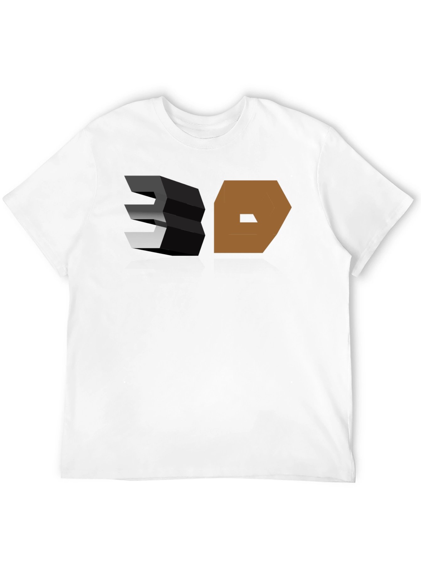 3D Graphic Print Black T-Shirt