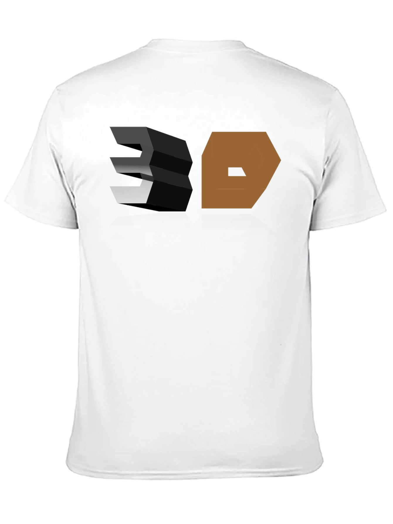 3D Graphic Print Black T-Shirt