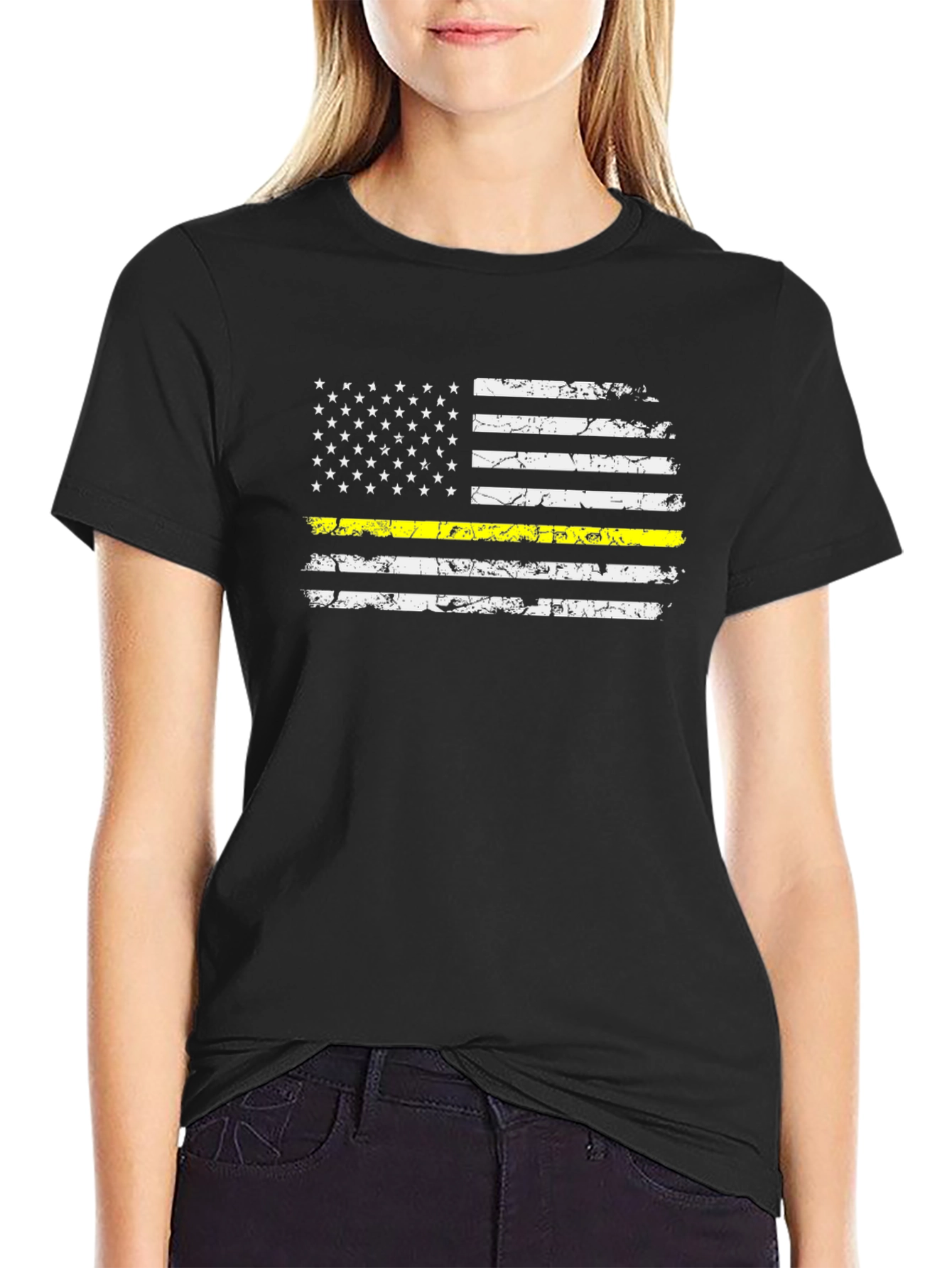 Thin Yellow Line American Flag Tee