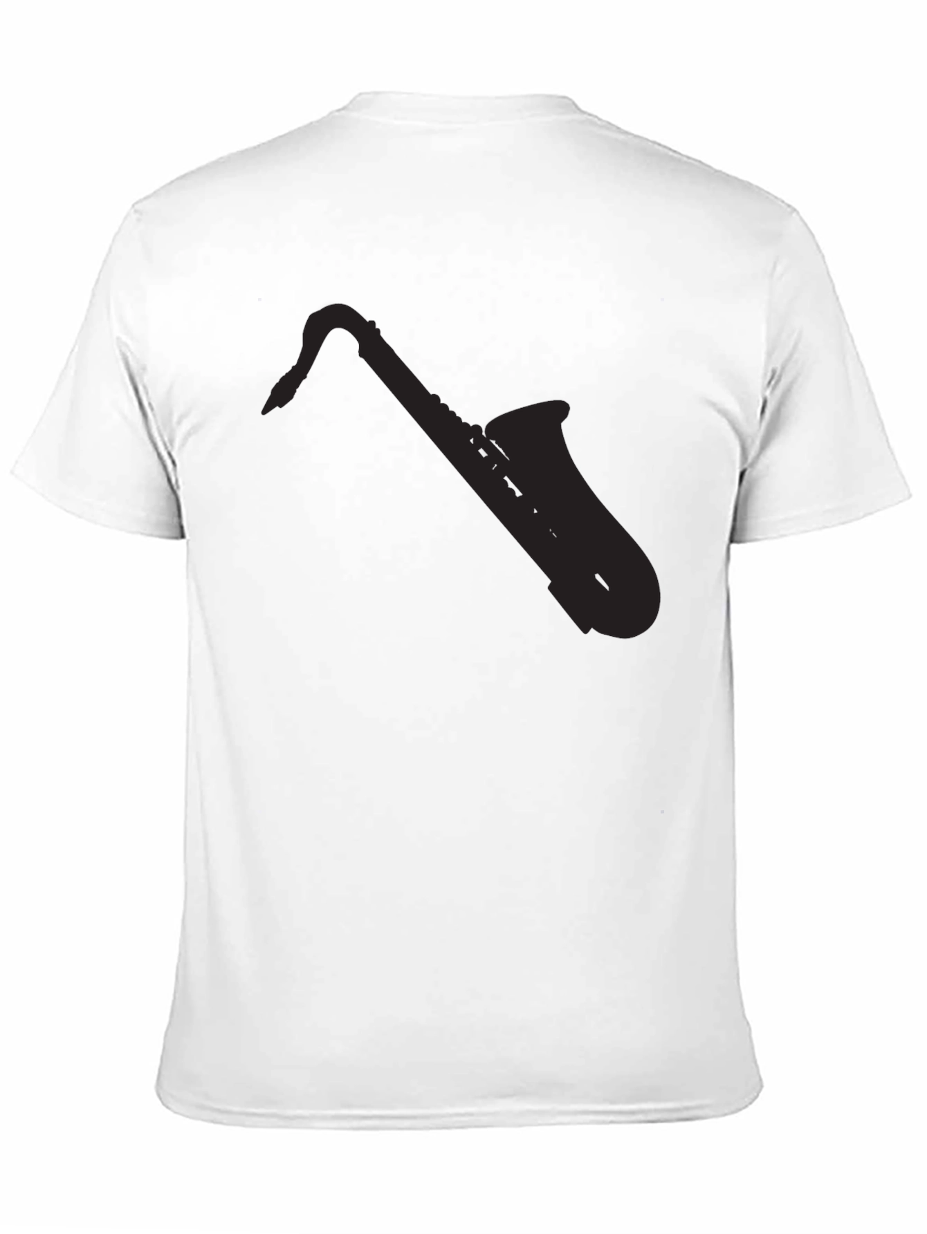 Mens Saxophone Silhouette Black T-Shirt