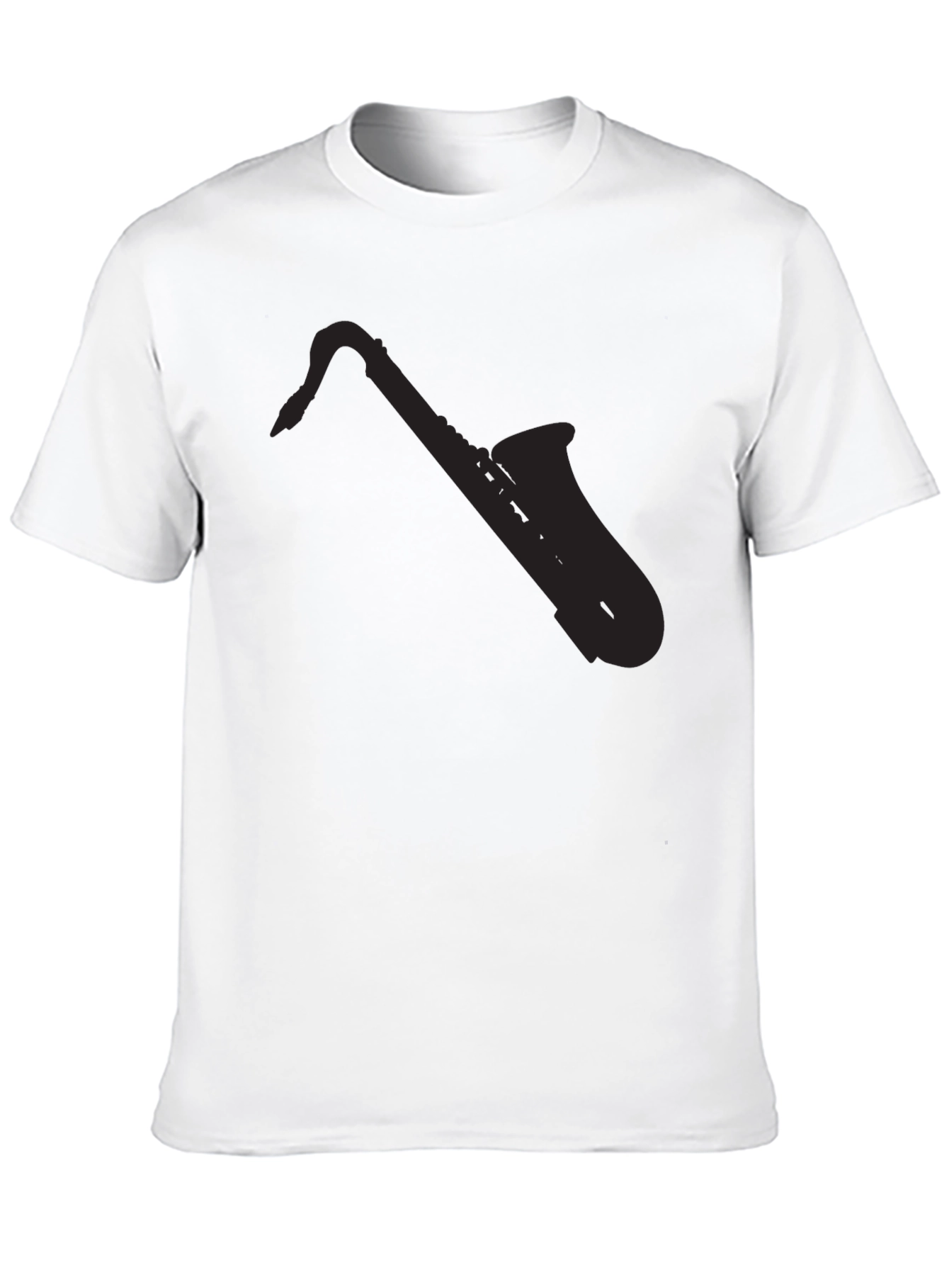 Mens Saxophone Silhouette Black T-Shirt