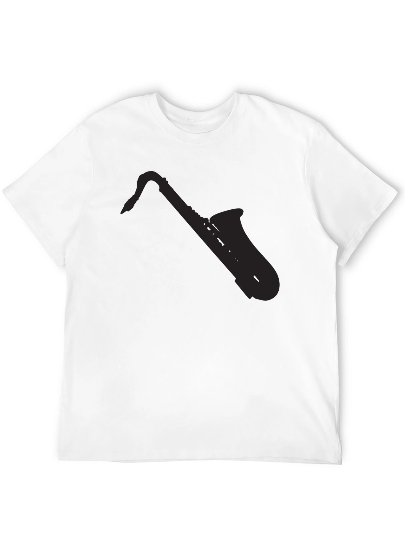 Mens Saxophone Silhouette Black T-Shirt