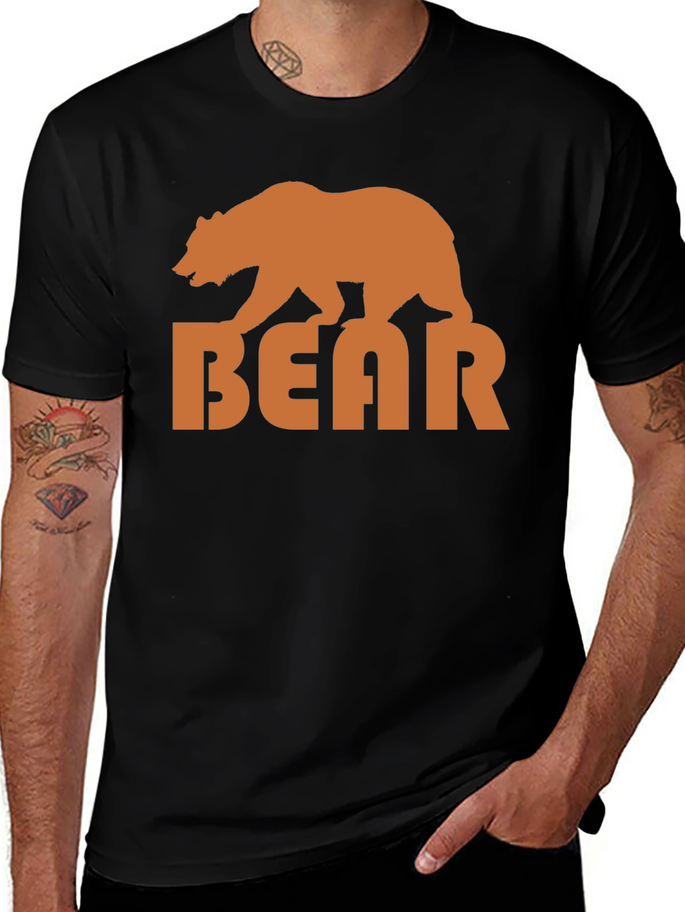 Bear Graphic Tee - Mens Black T-Shirt