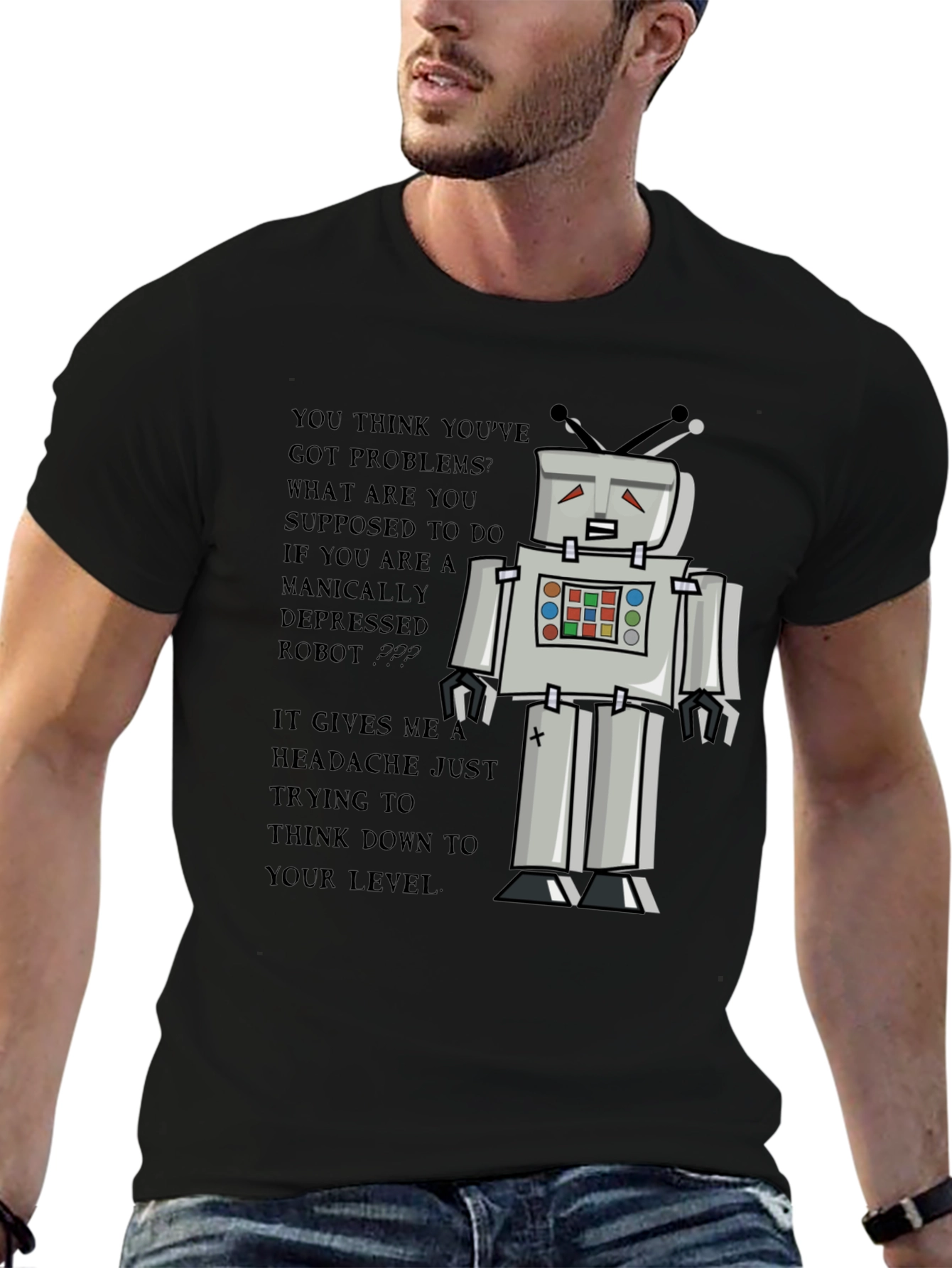 Manically Depressed Robot Graphic Tee