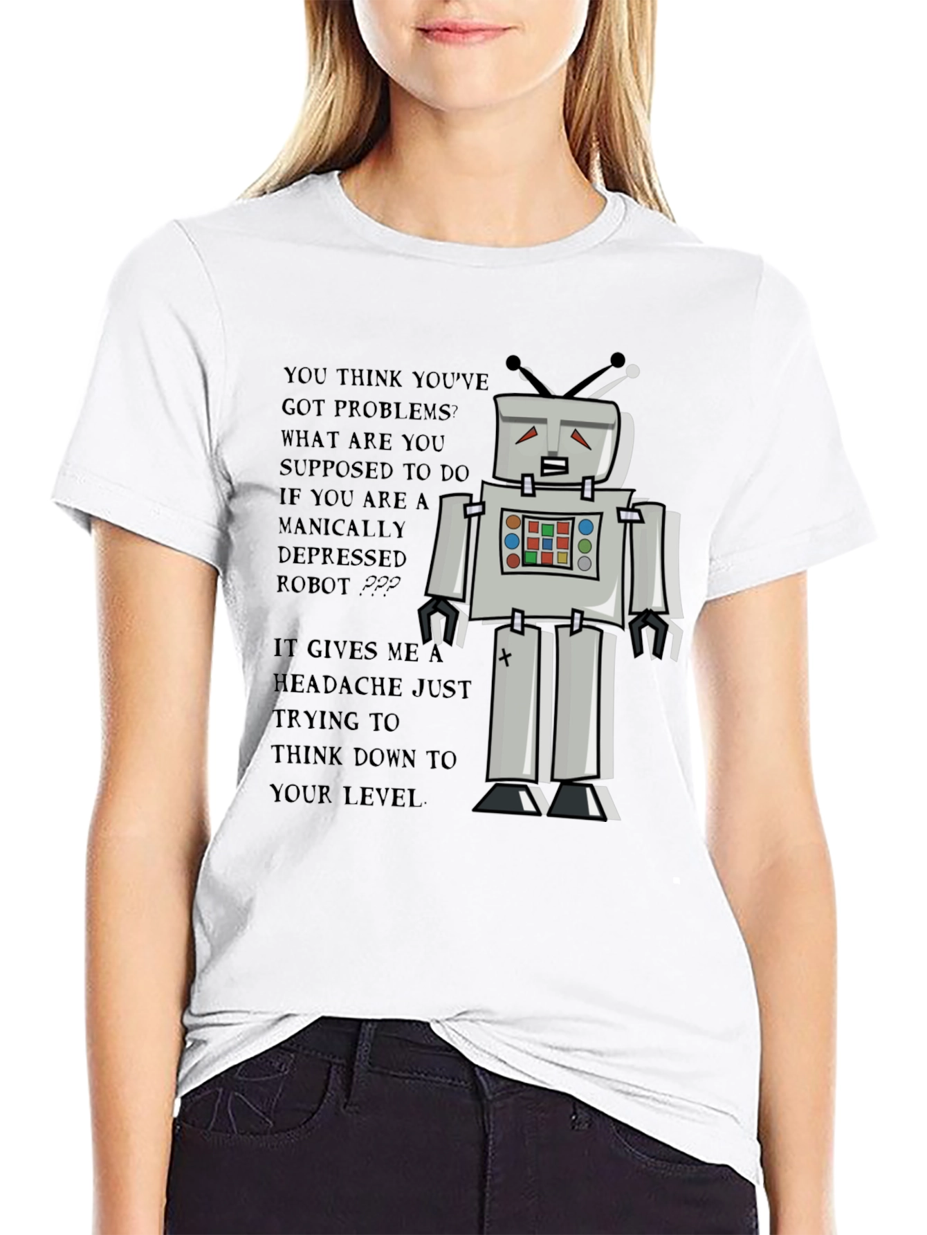 Manically Depressed Robot Graphic Tee