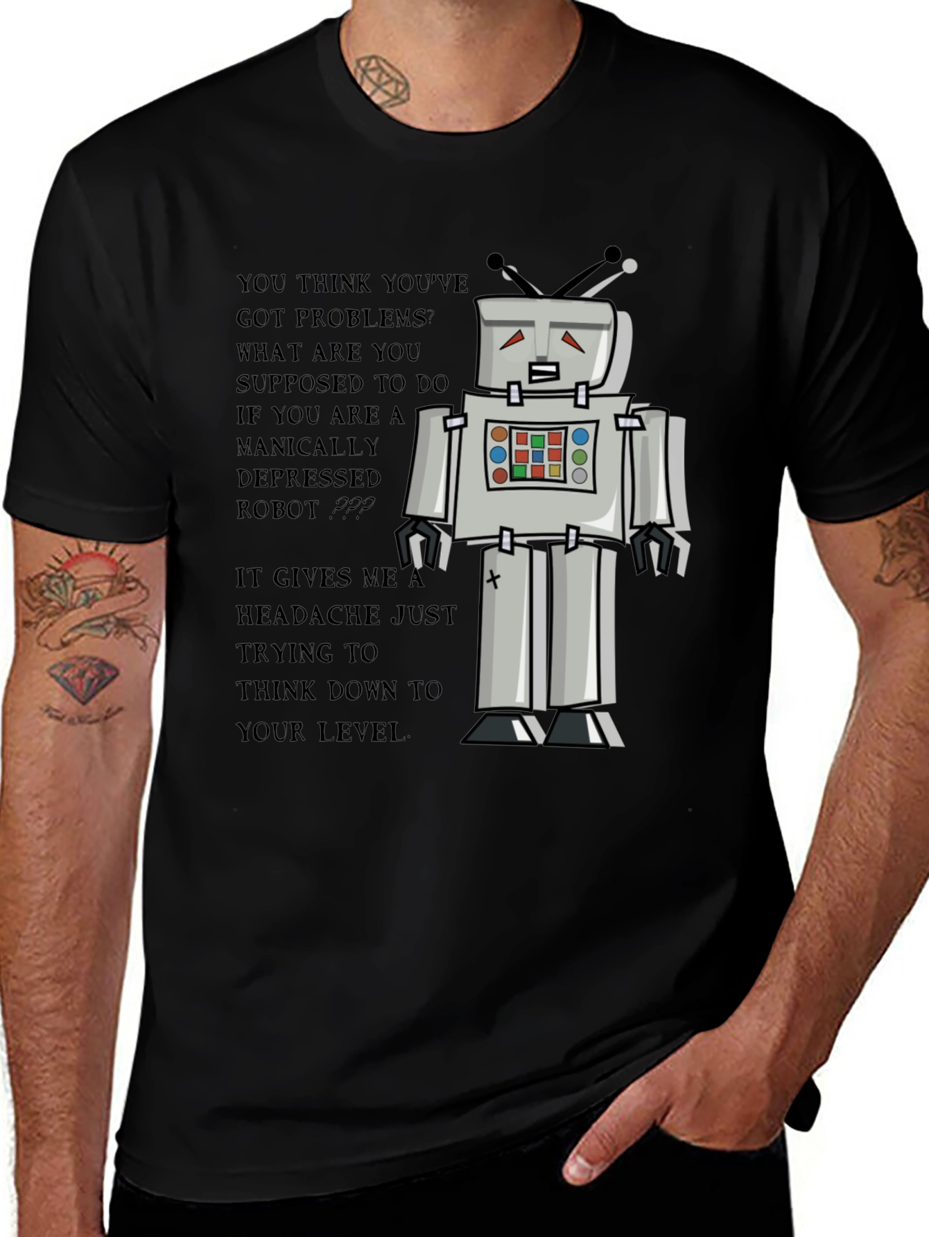 Manically Depressed Robot Graphic Tee