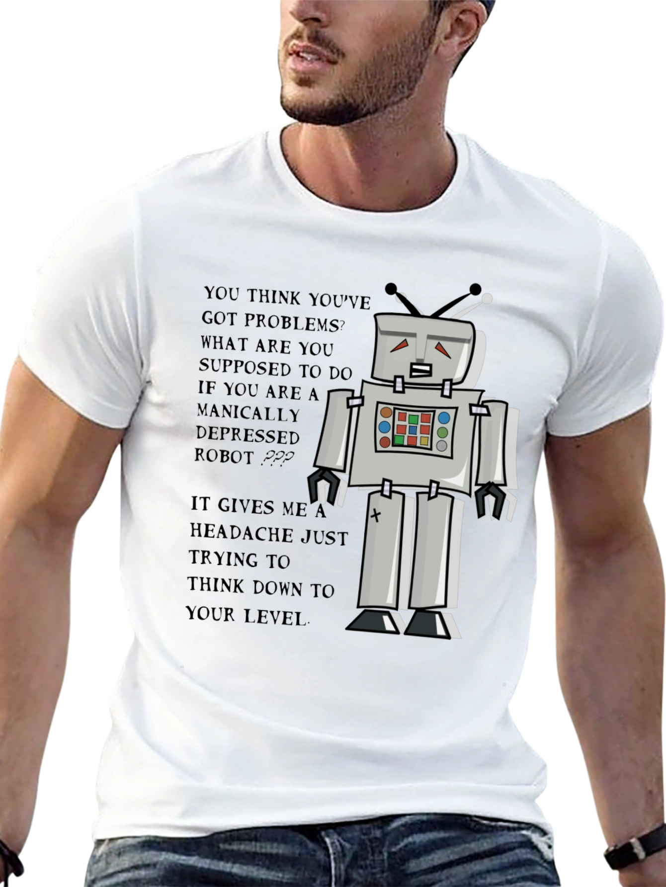 Manically Depressed Robot Graphic Tee